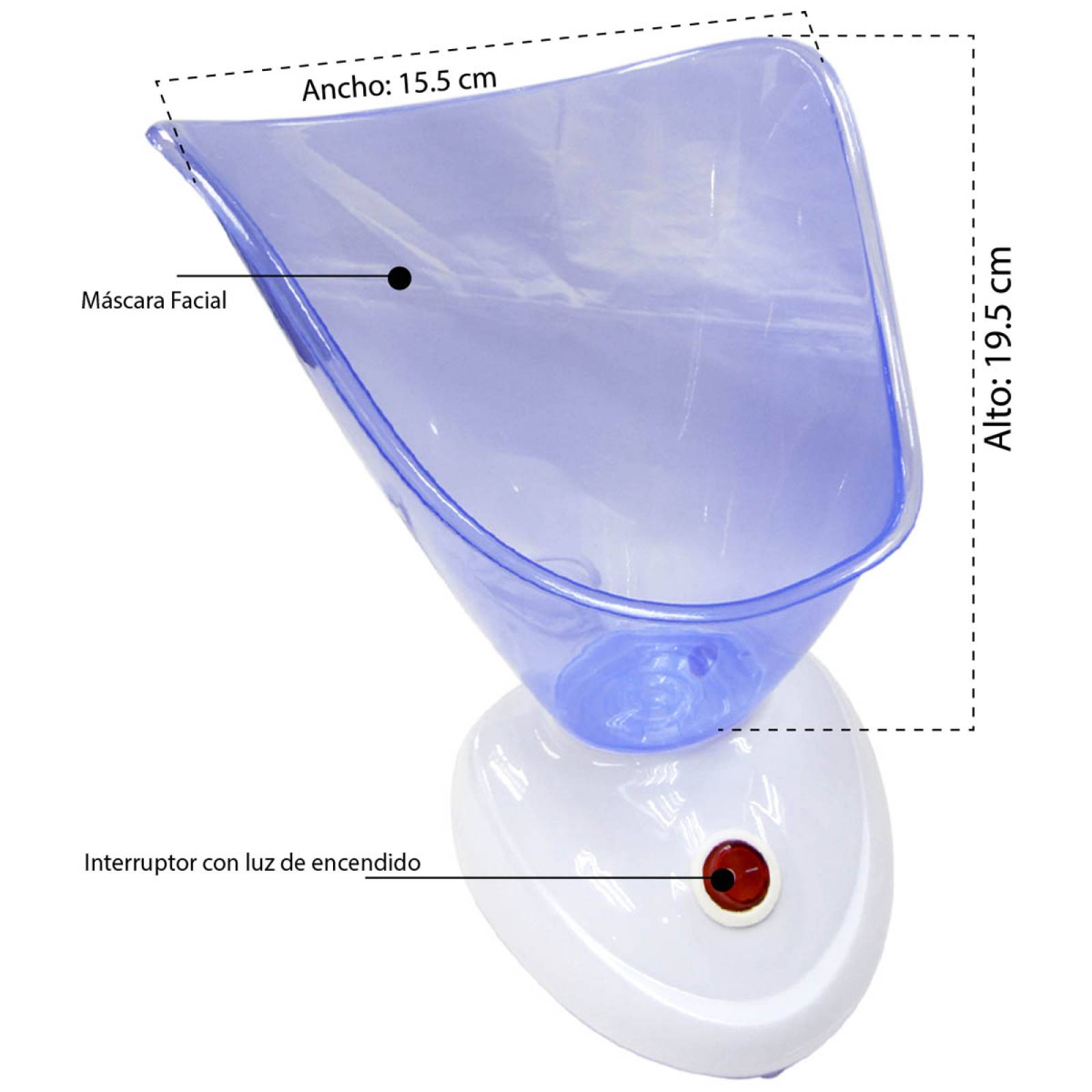 Sauna Facial con Vaso Dosificador Plastico/Metal Cap 30ml 1890-00 Mulimport 