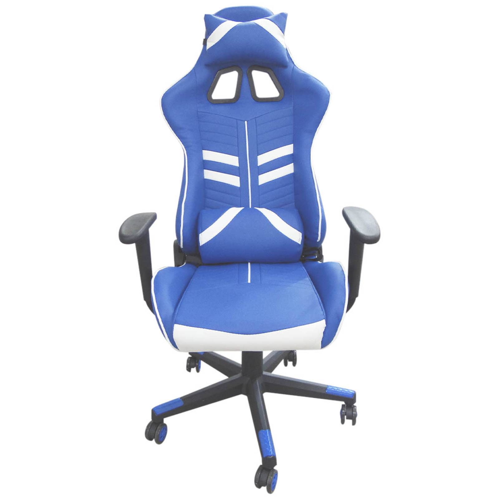 Silla Gamer Ergonomica Reclinable Gaming Pc Videojuegos Azul