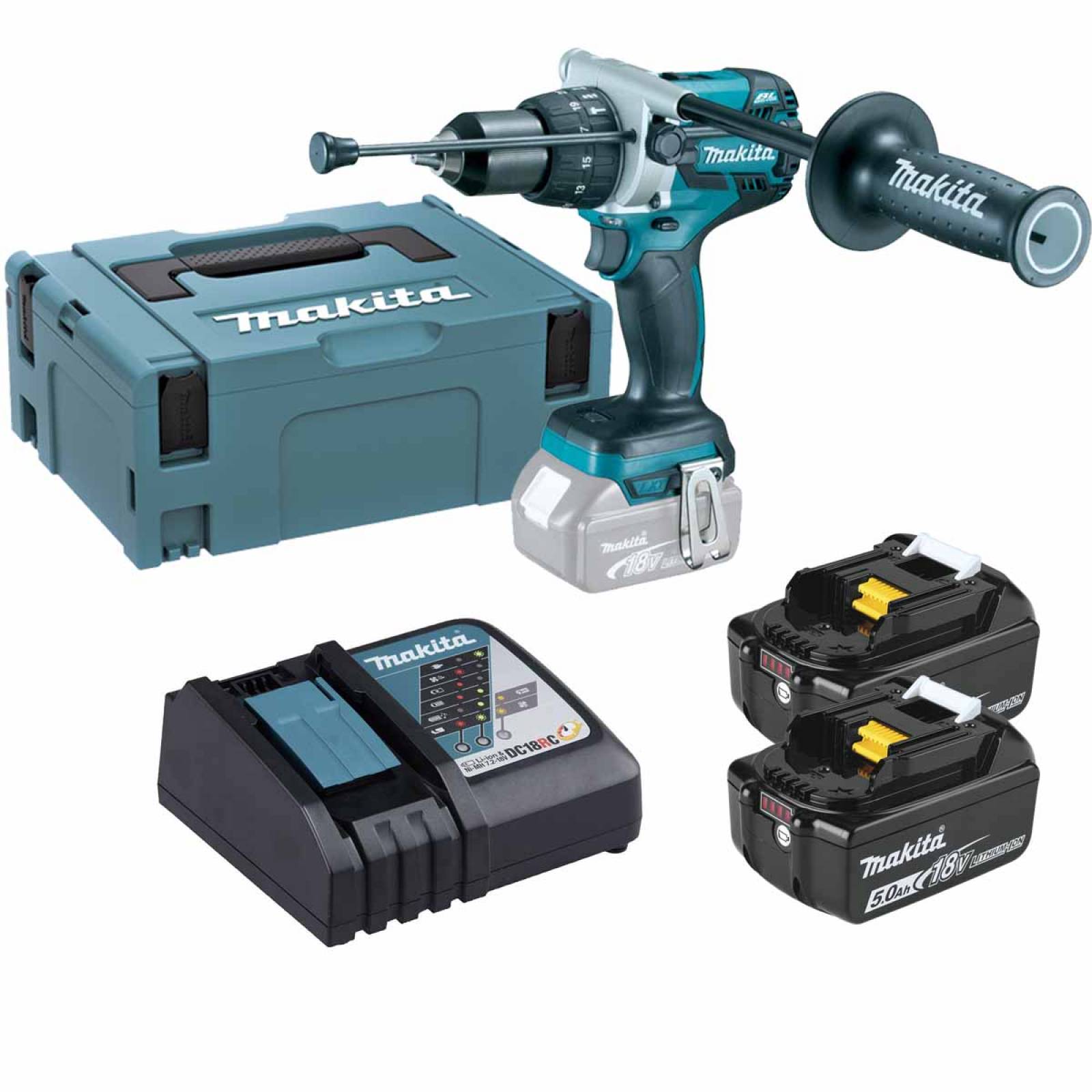 Rotomartillo Atornillador 18V + Baterias +  Maletin Makita