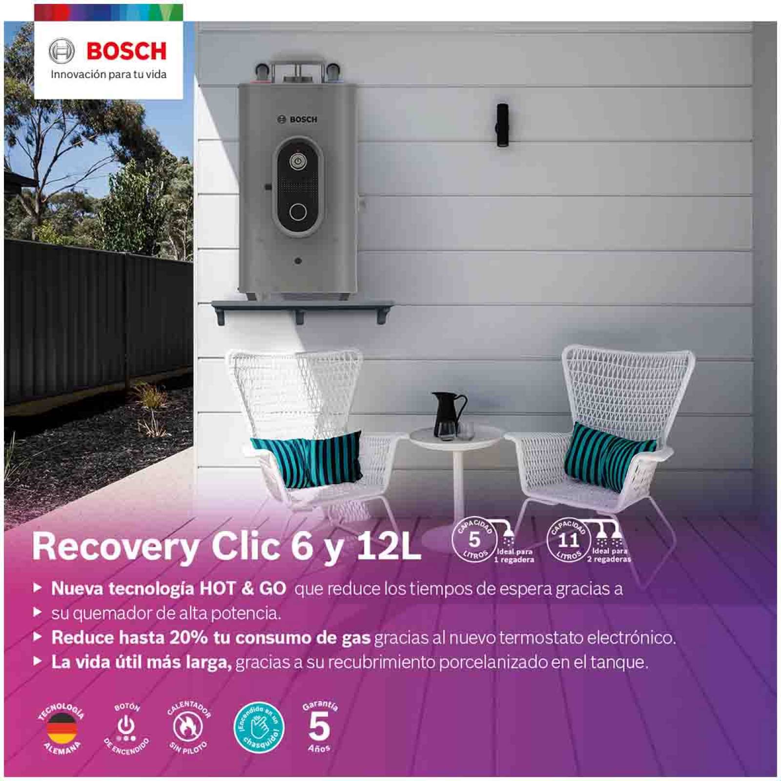 Calentador Boiler Paso 1 Servicio Gas Natural 5 L Baño Bosch 