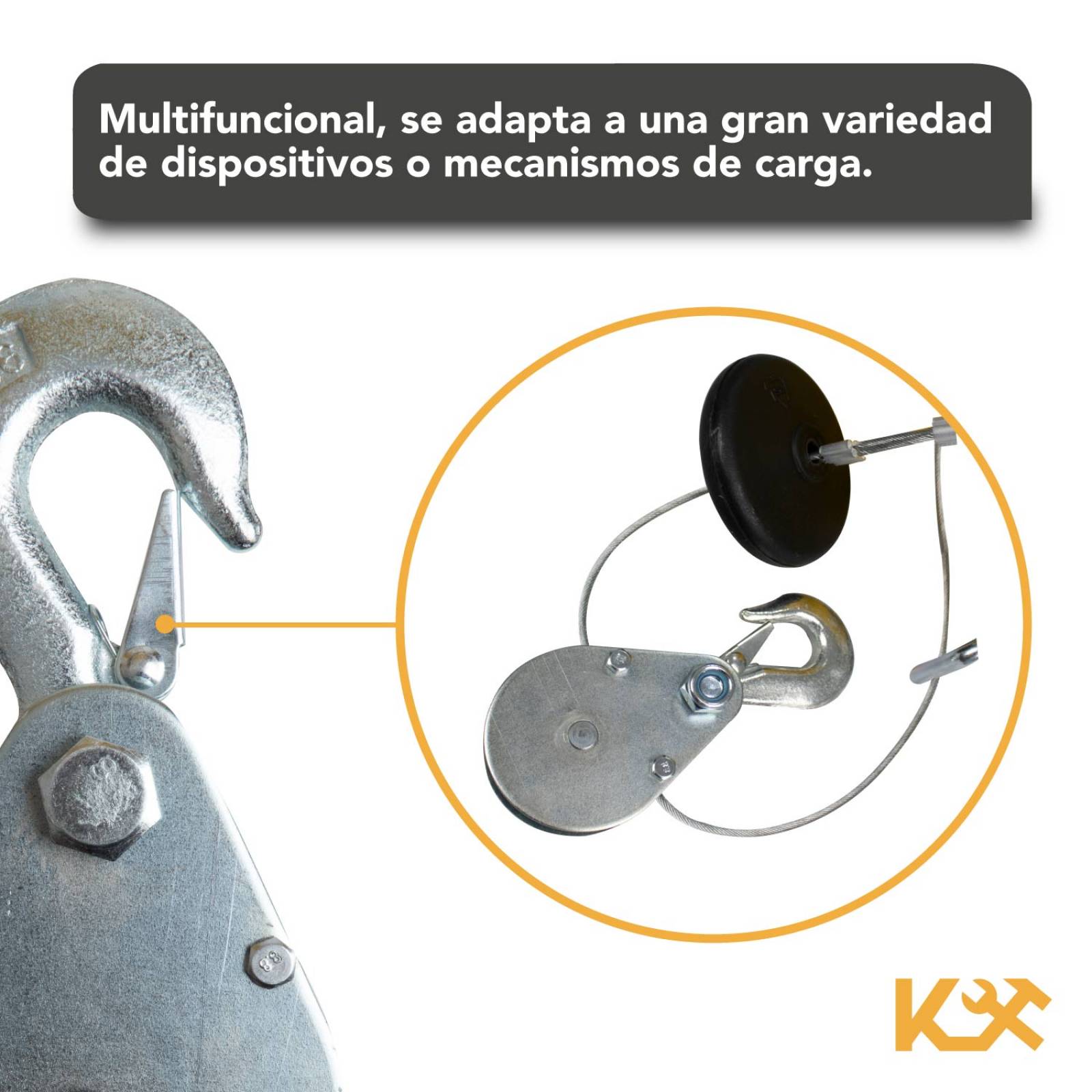 Polea Fija Metalica 3 3/8in Con Gancho Carga 990 Kg Kingsman 