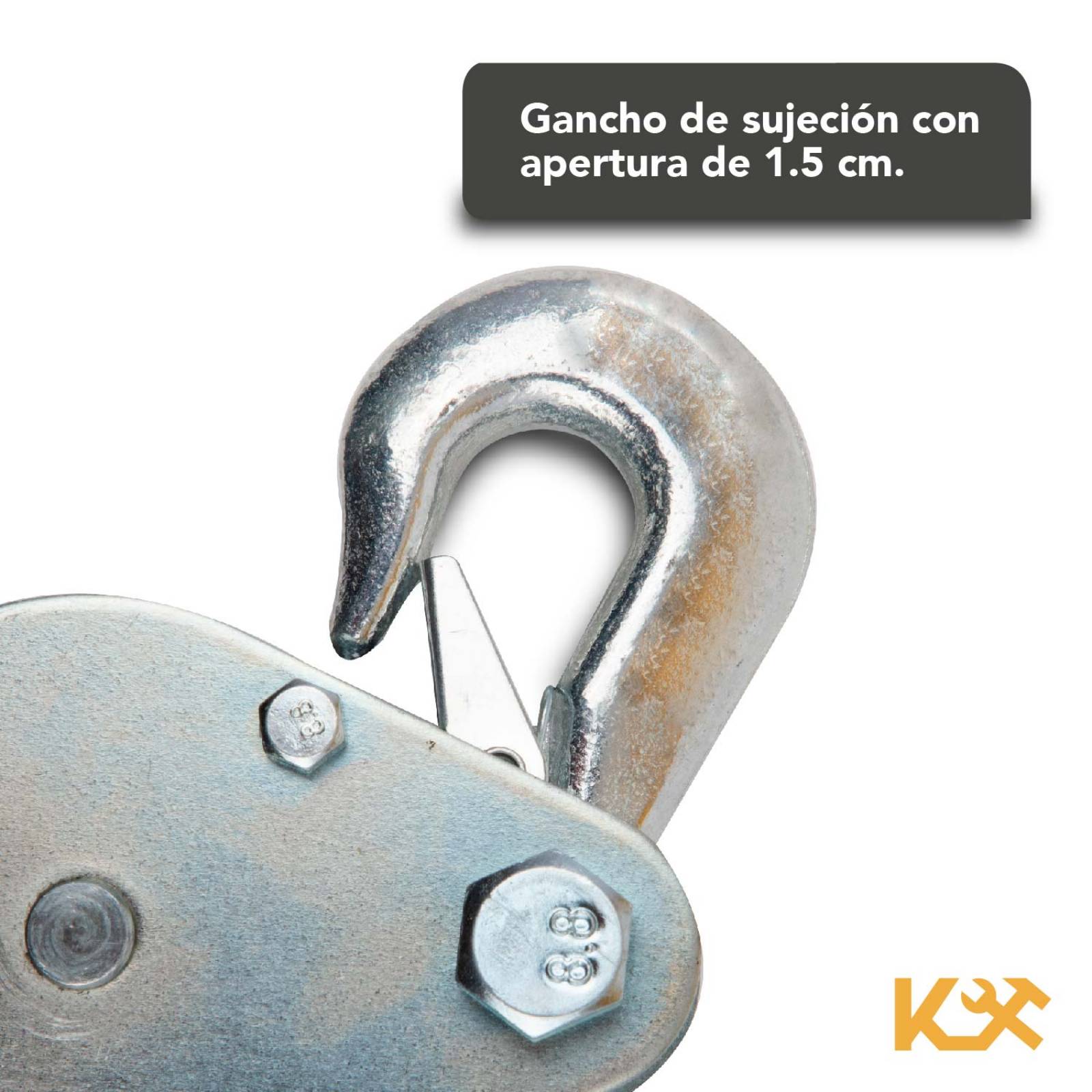 Polea Fija Metalica 3 3/8in Con Gancho Carga 990 Kg Kingsman 