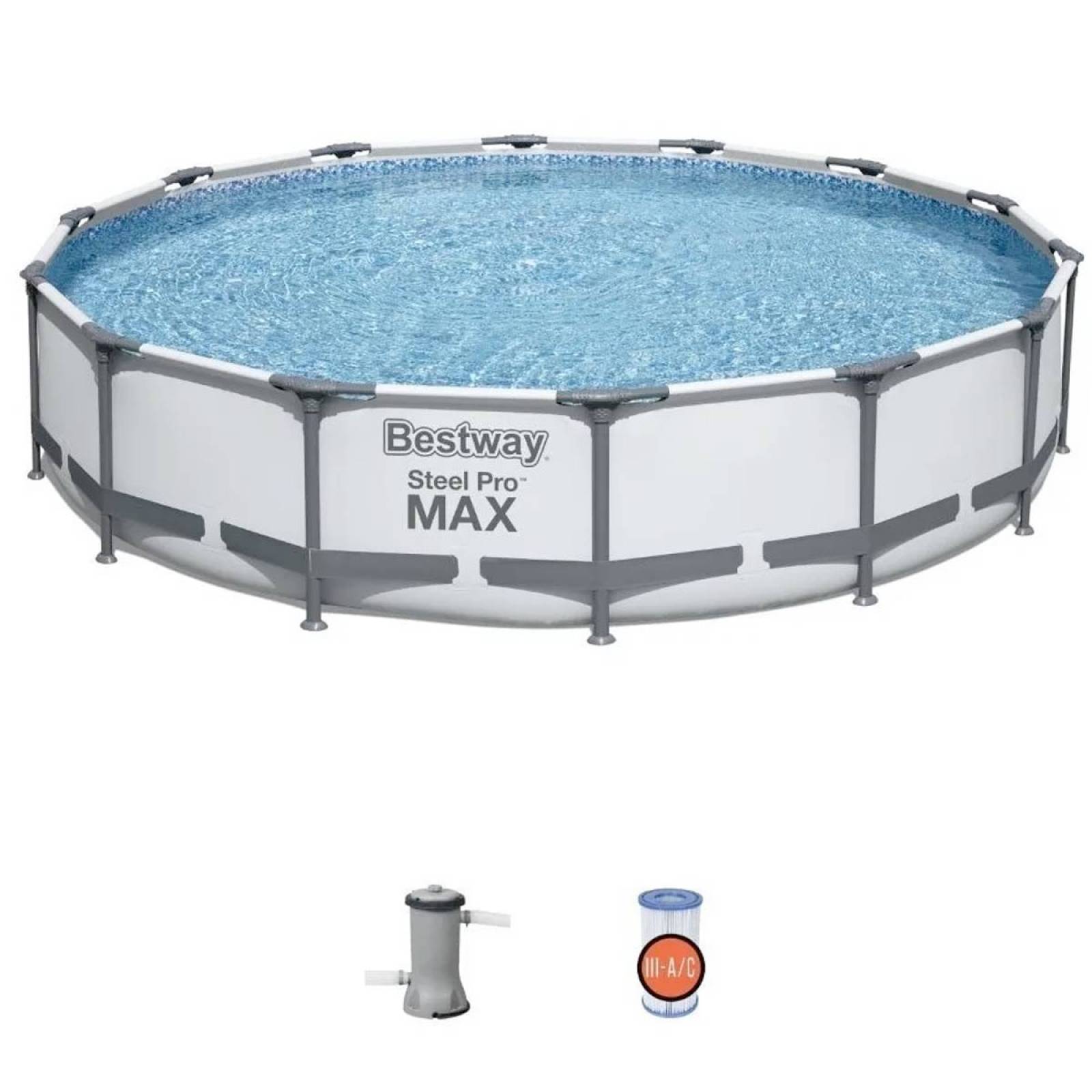 Alberca Piscina Estructural Circular Steel Pro 427Cm Bestway