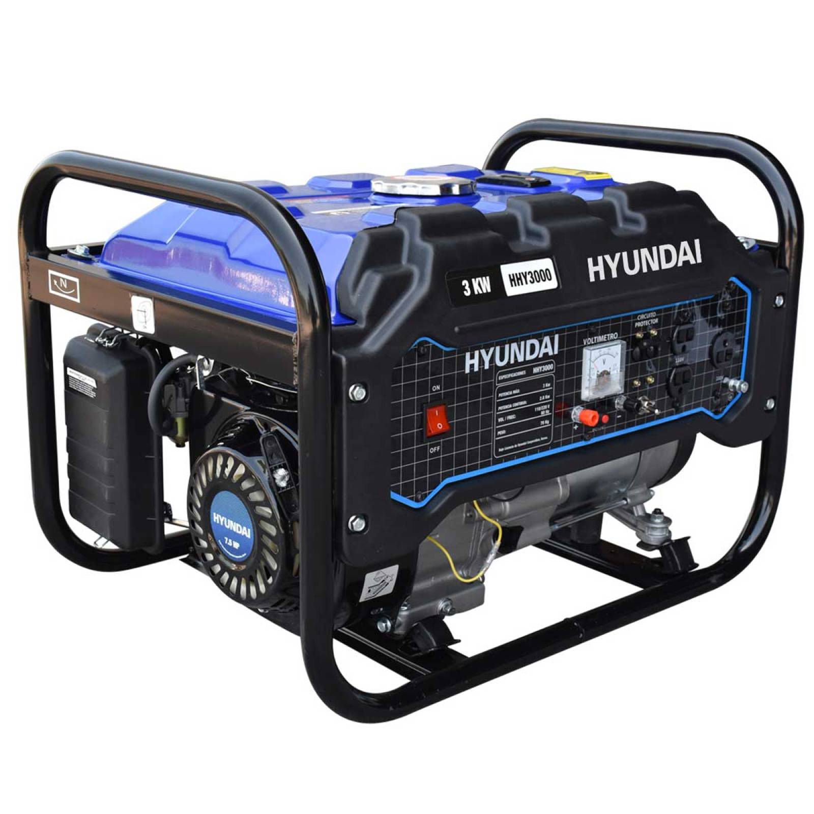 Generador Planta De Luz Portatil A Gasolina Bifasico Hyundai 