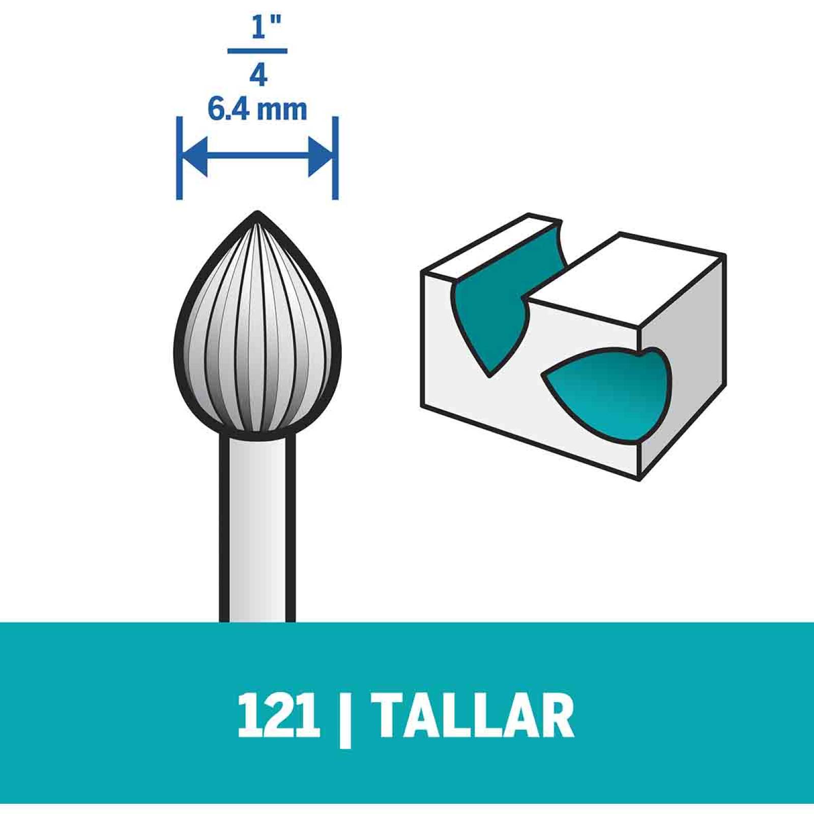 Dremel Accesorio Escariador 121 Alta Velocidad Cónico 1/4 In 