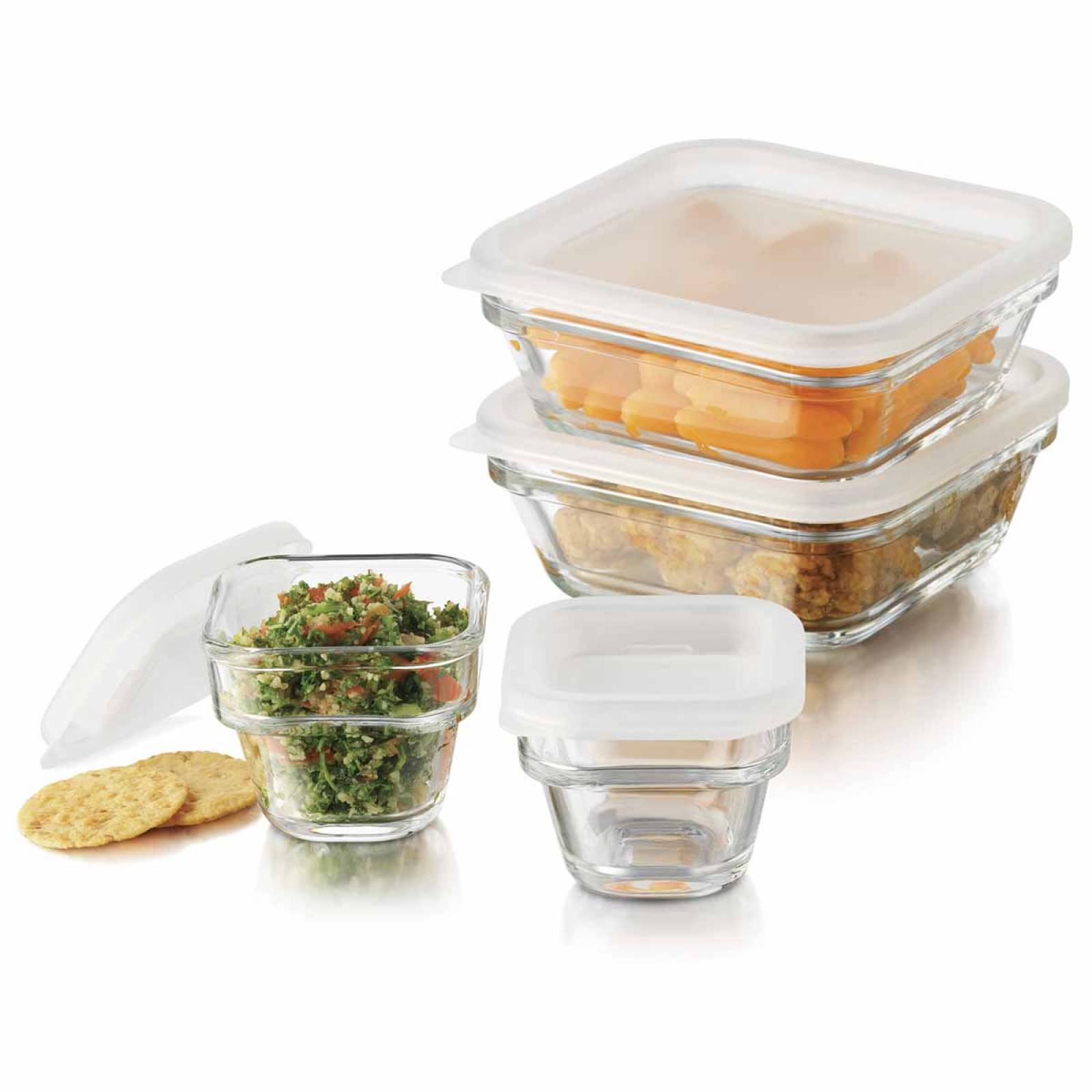Juego Contenedores Toper Save N Store 8 Pzas Vidrio Libbey