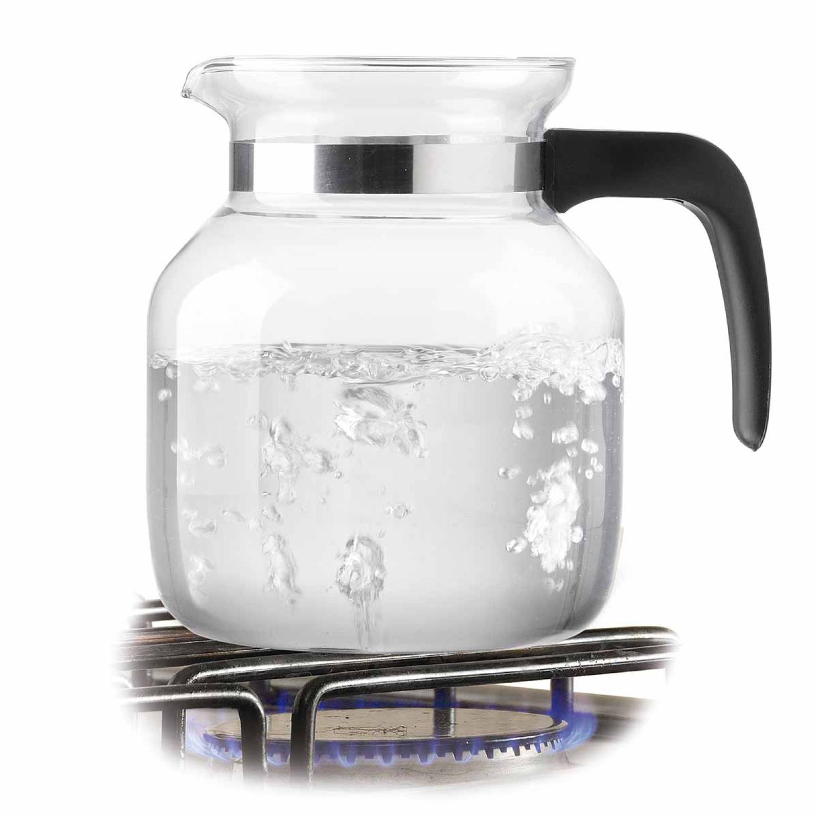 Jarra Vidrio 1.4 L + Tapa Calentar Agua Cocina Hogar Pyrorey 