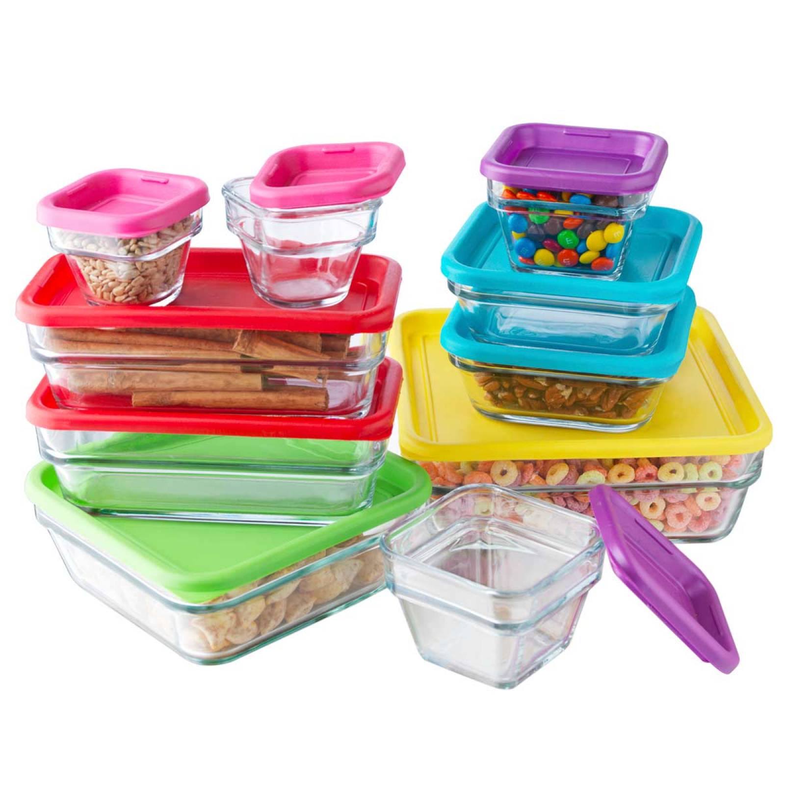 Juego Contenedores De Vidrio Recipientes Toper 20 Pzas Crisa 