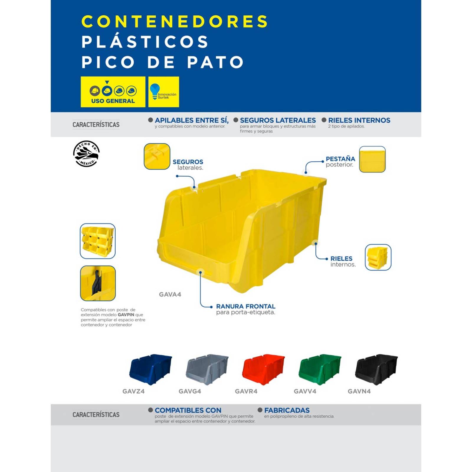 Gaveta Apilable Plastica Organizadora Azul 17 In 15kg Surtek 