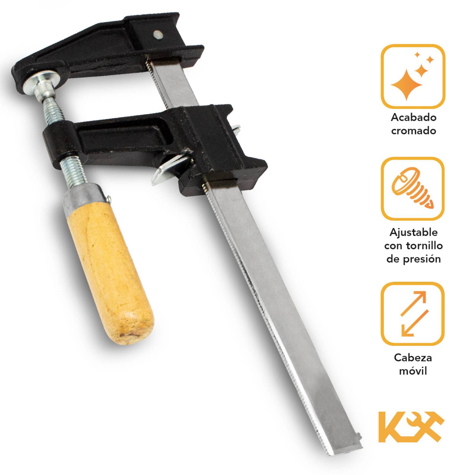 Prensa Sargento Tipo F 6 In X 6 Cm Ajuste Rapido Carpinteria 