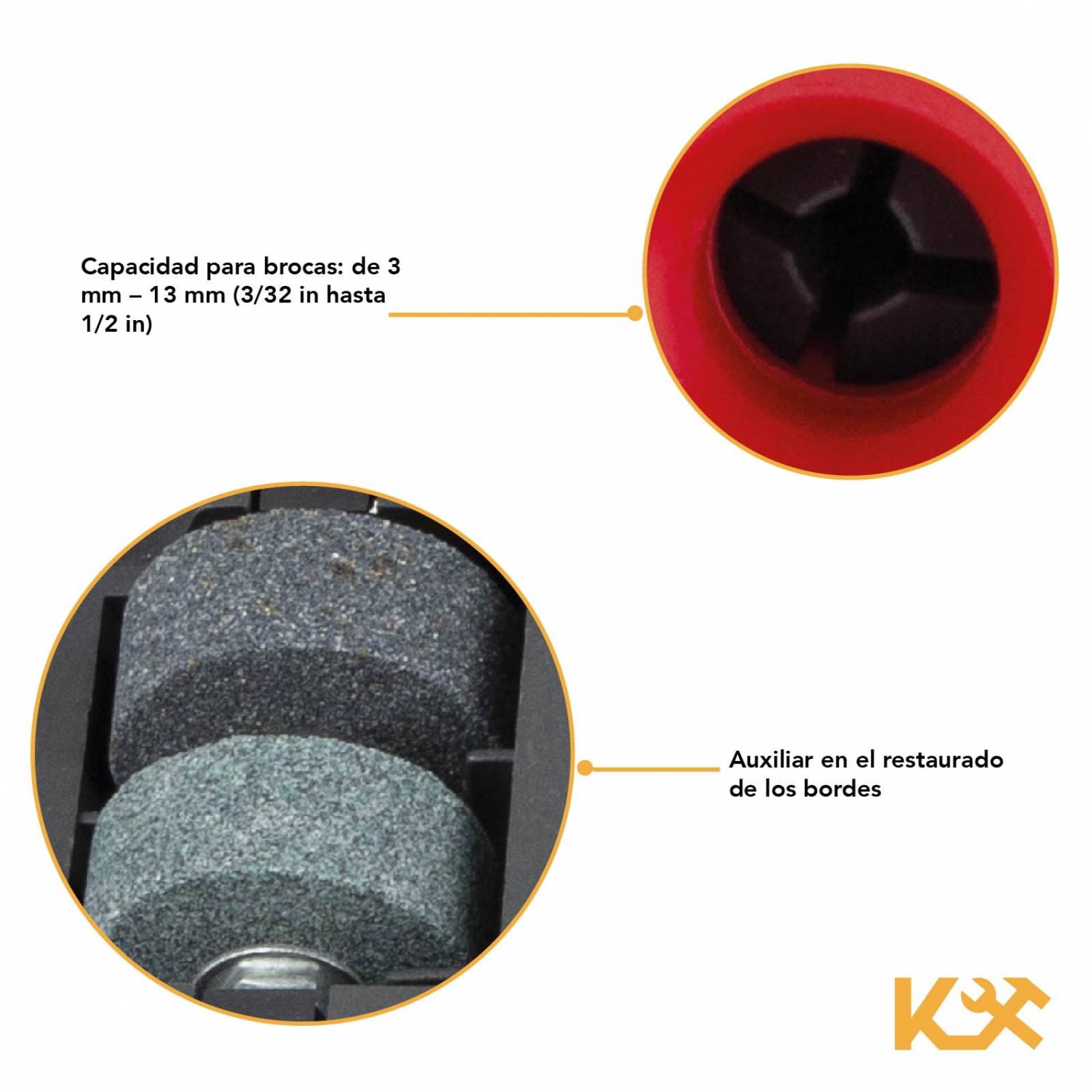 Afilador Para Brocas Taladro 3/32 A 1/2 In Filo Saca Punta 