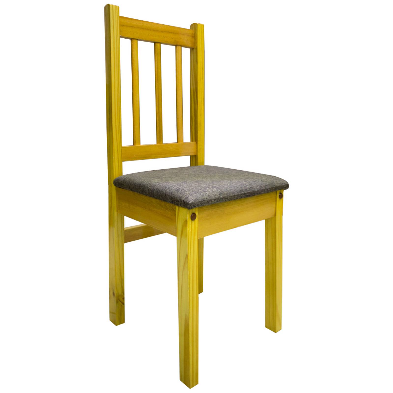 Comedor Mesa De Madera Sillas Tapizado 6 Per Moderno Rustico 