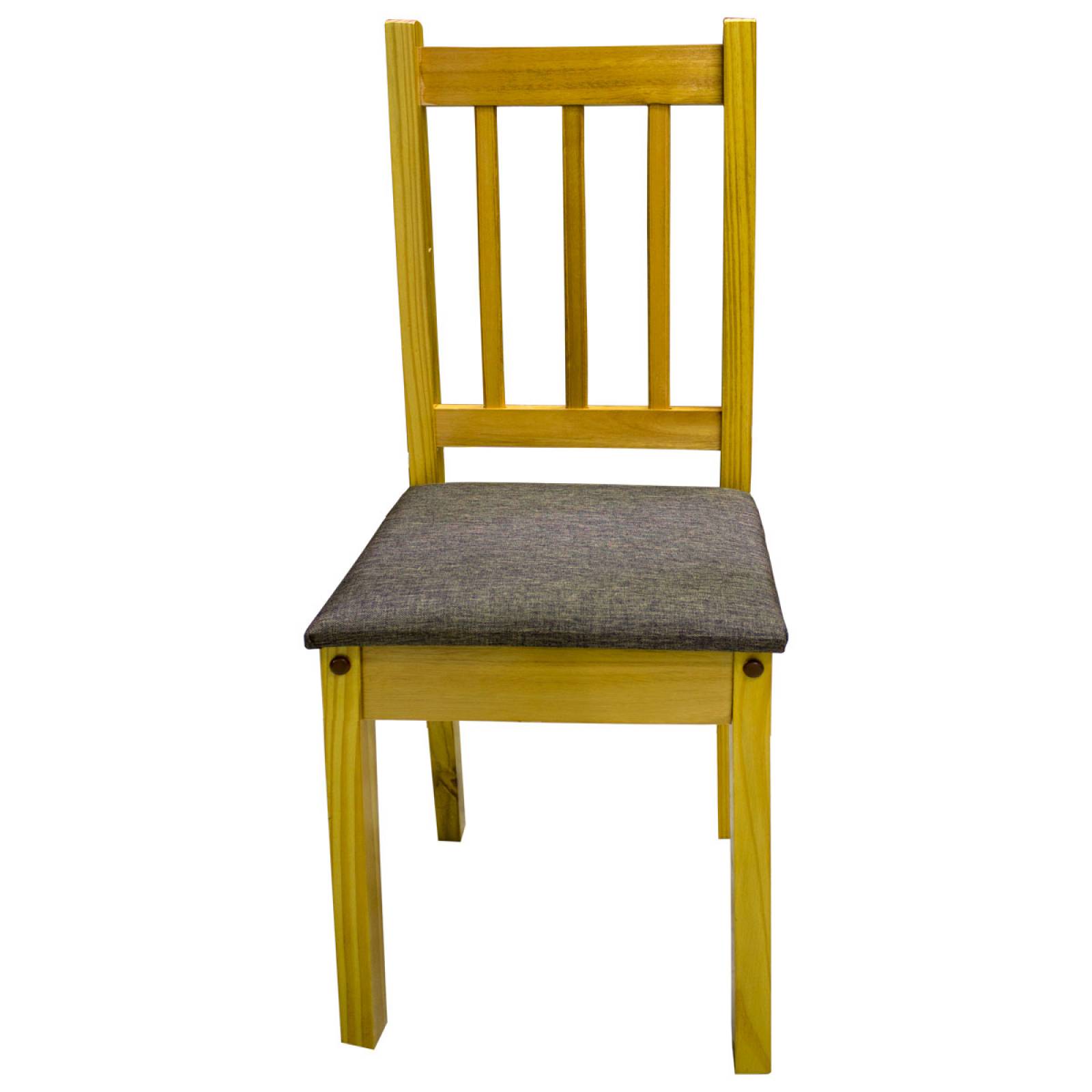 Comedor Mesa De Madera Sillas Tapizado 6 Per Moderno Rustico 