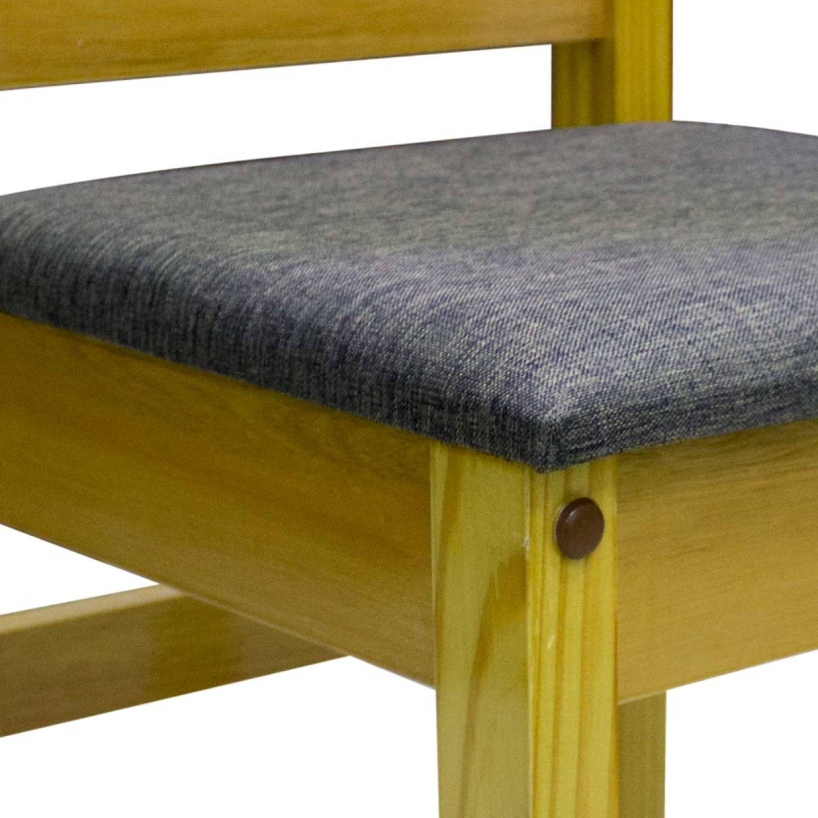 Comedor Mesa De Madera Sillas Tapizado 6 Per Moderno Rustico 