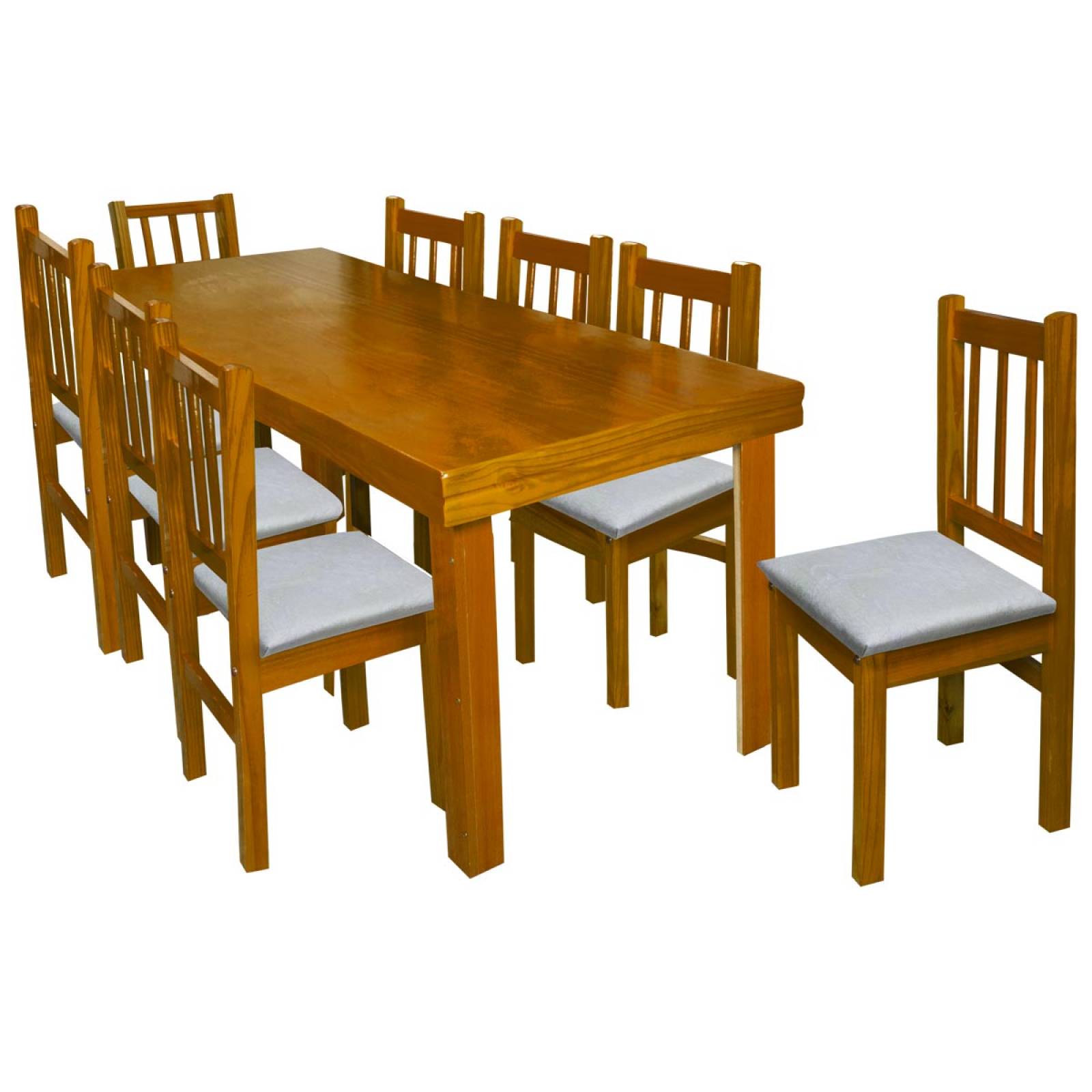 Comedor De Madera Canela 8 Personas Sillas Hogar Moderno