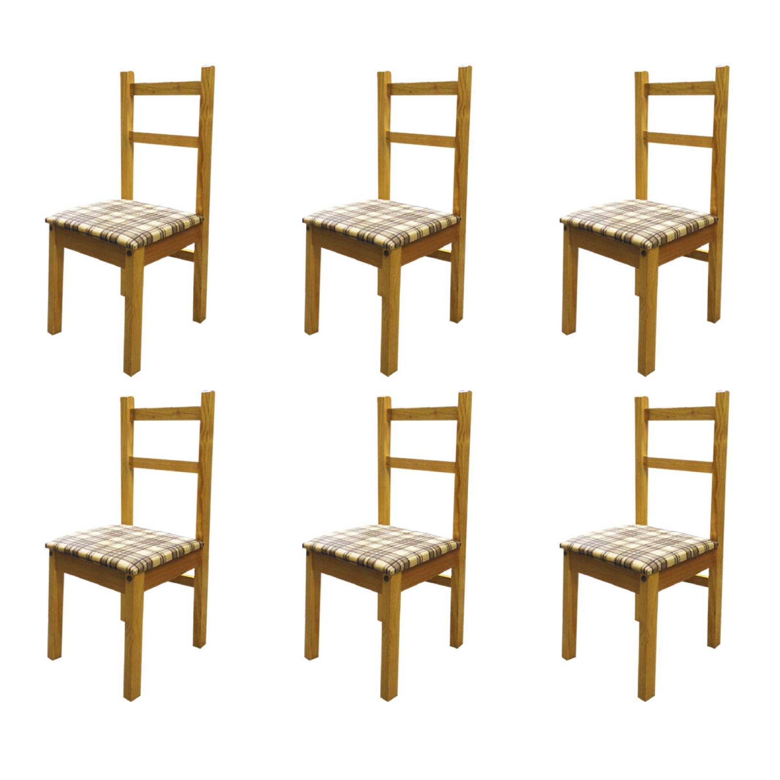 Comedor Rectangular Mesa Madera 6 Personas Tapizado Moderno 