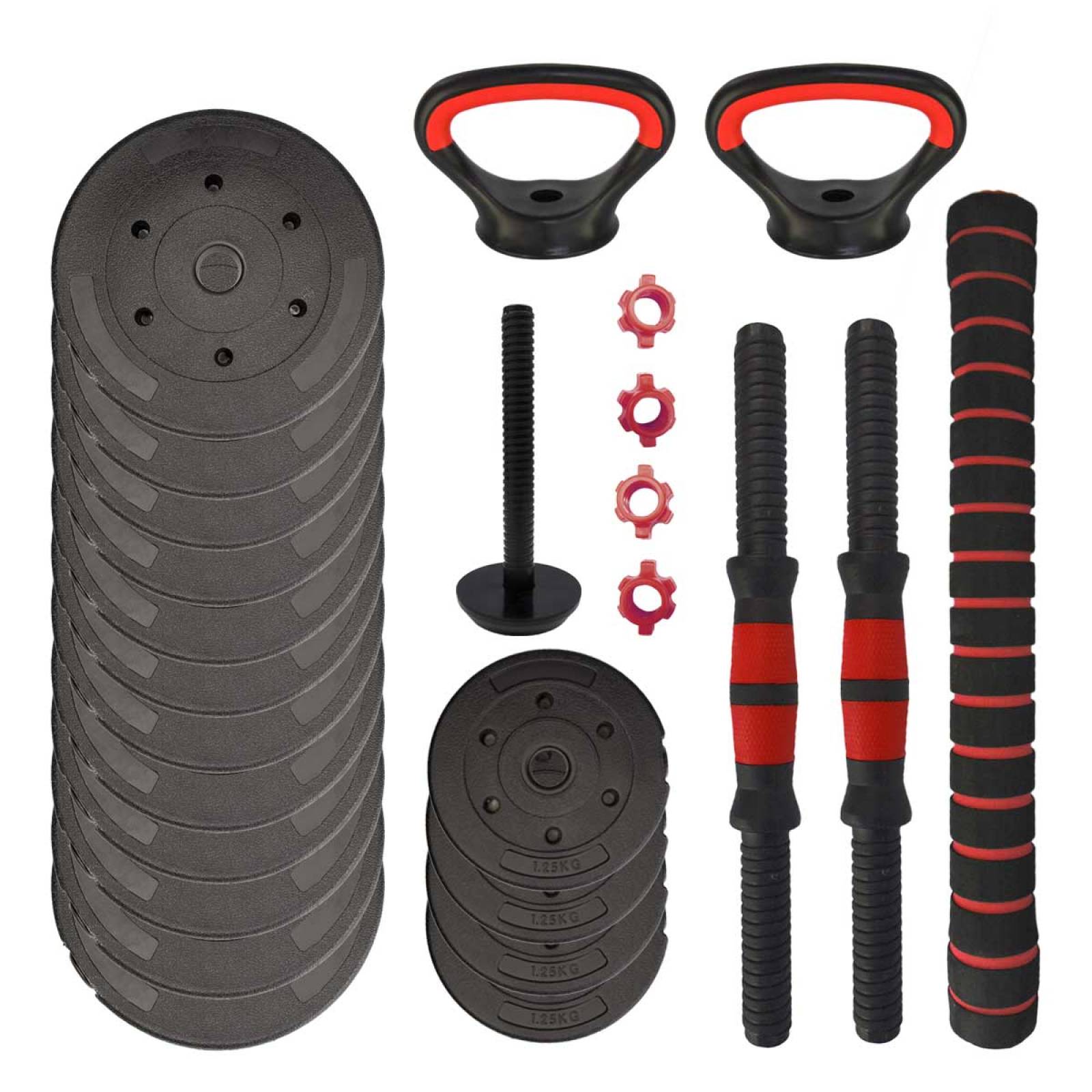 Kit Mancuernas Pesas Ajustables 4en1 90 Lbs Ejercicio Hogar