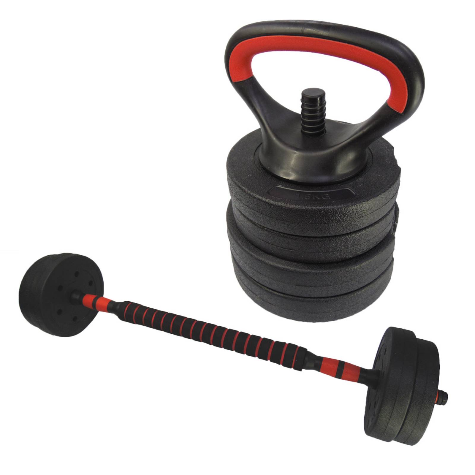 Kit Mancuernas Pesas Ajustables 4en1 90 Lbs Ejercicio Hogar