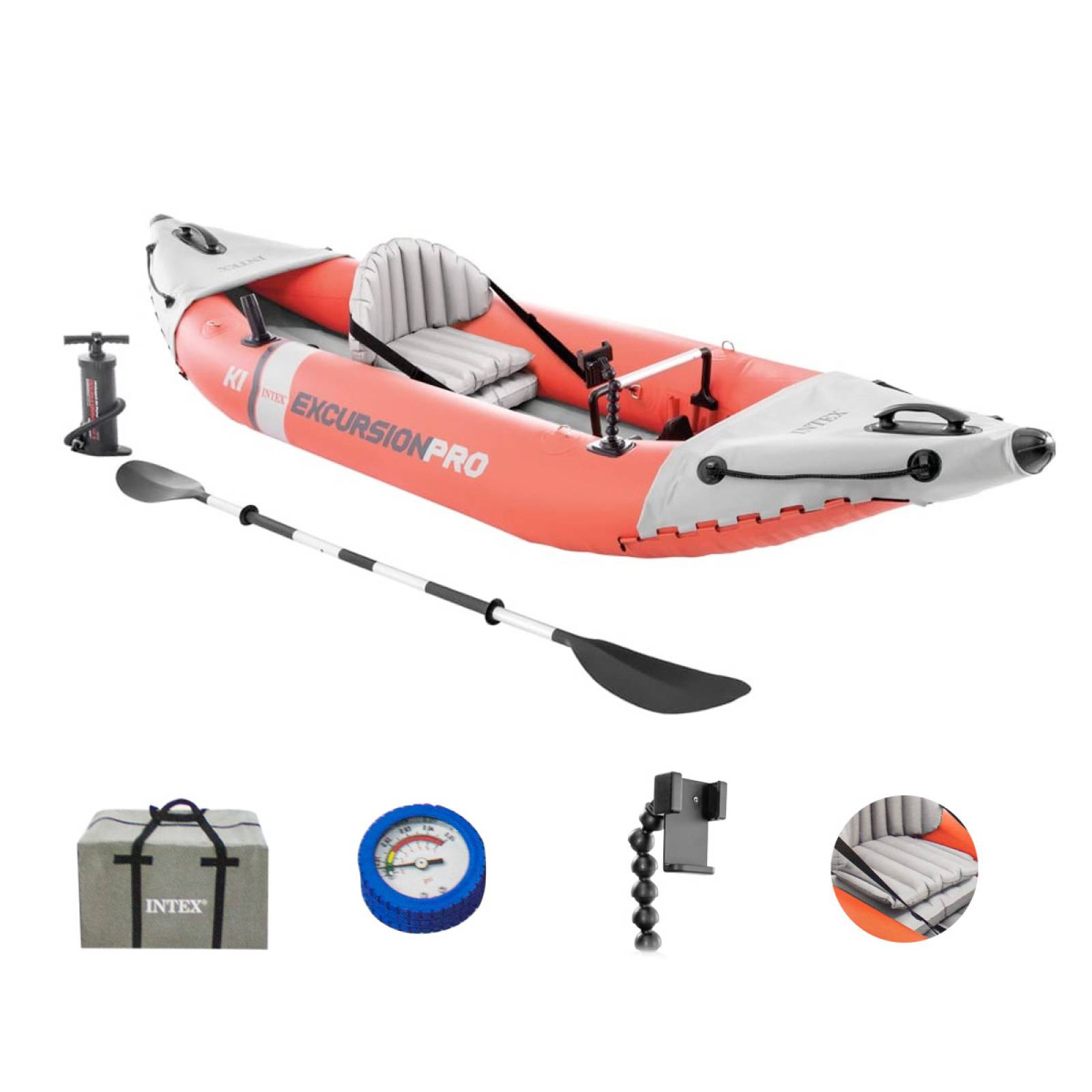Kayak Canoa Individual Excursion + Remo Camping Pesca Intex 