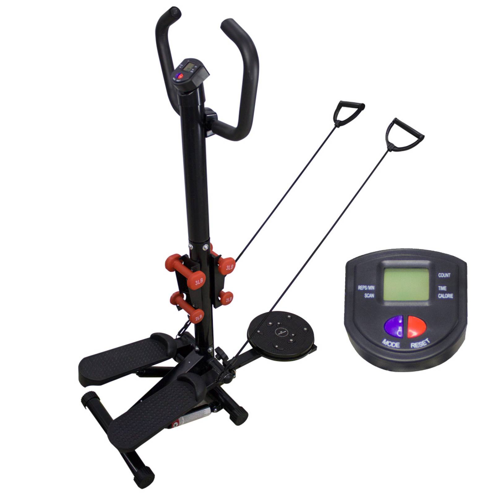 Escaladora 4en1 Stepper + Twister + Bandas Elasticas + Pesas