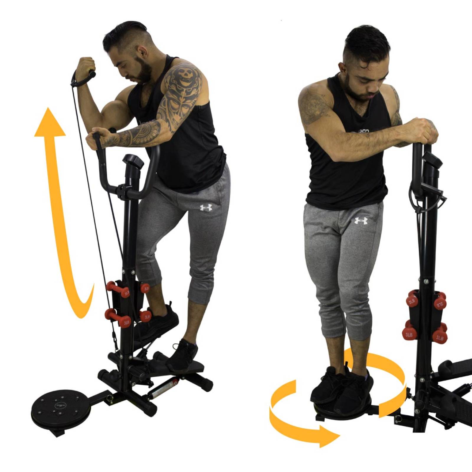 Escaladora 4en1 Stepper + Twister + Bandas Elasticas + Pesas