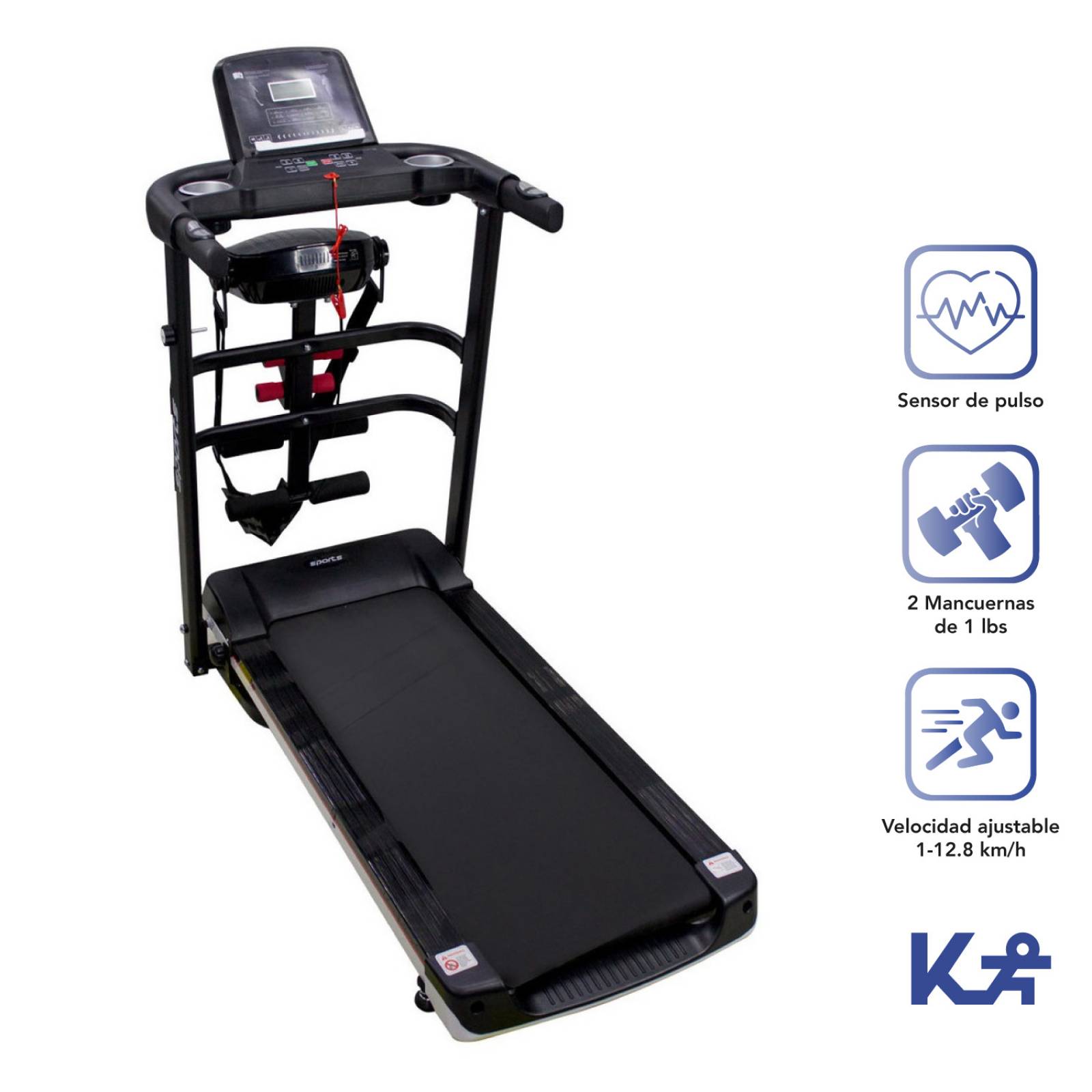 Caminadora Banda Cinta Correr Electrica 2.0 Hp 110 V + Pesas 