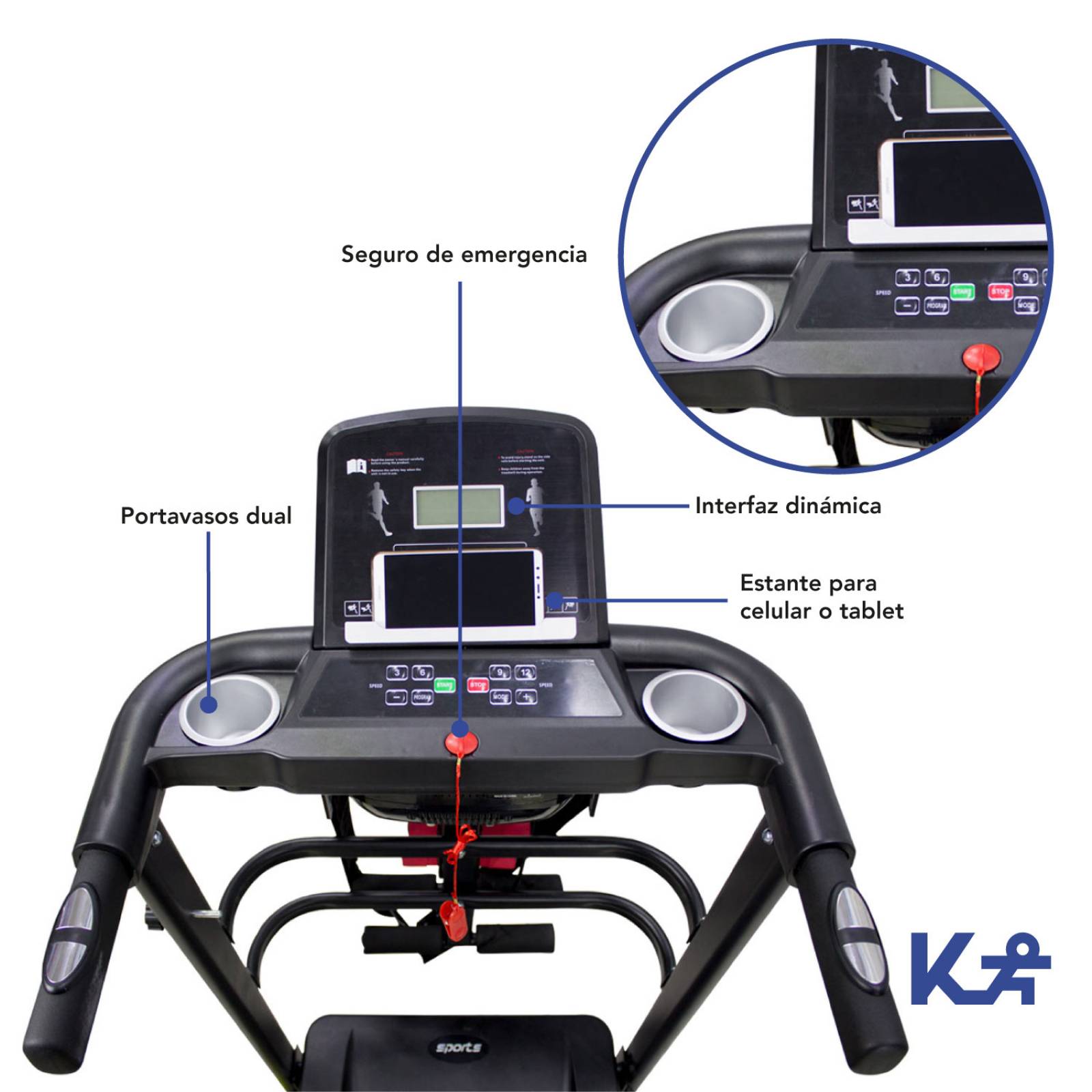 Caminadora Banda Cinta Correr Electrica 2.0 Hp 110 V + Pesas 