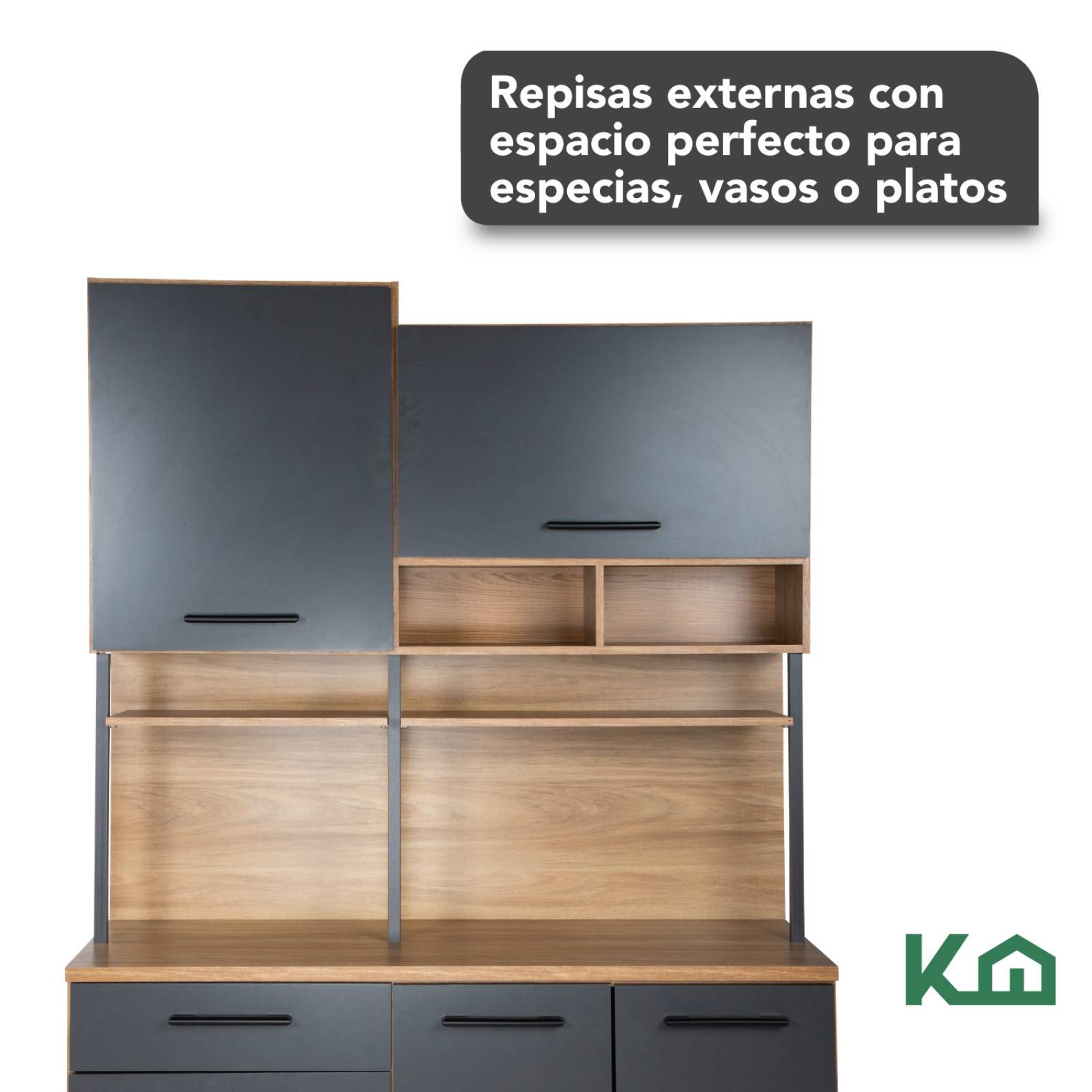 Mueble Alacena Cajones Puertas Repisas Cafe Cocina Despensa 