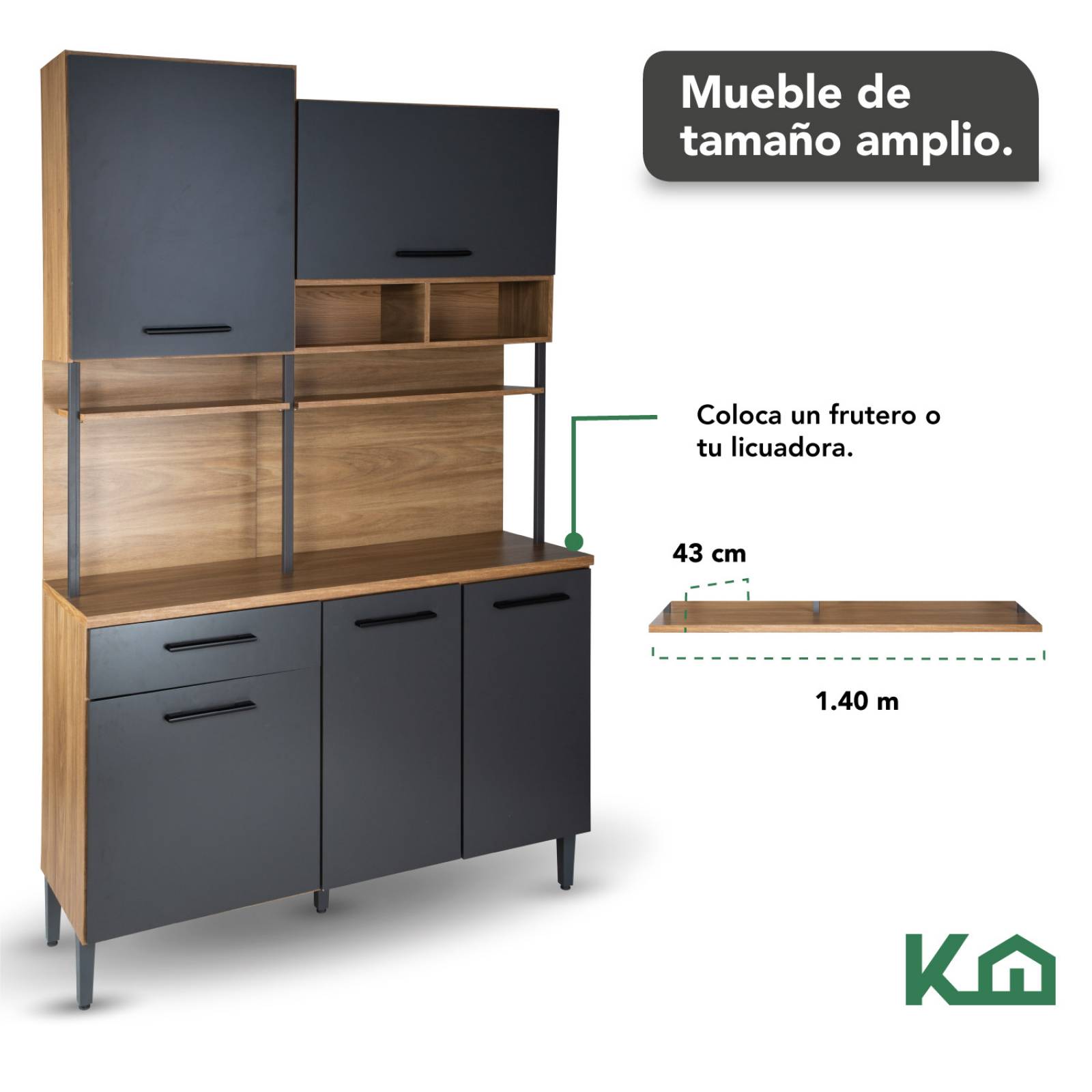 Mueble Alacena Cajones Puertas Repisas Cafe Cocina Despensa 