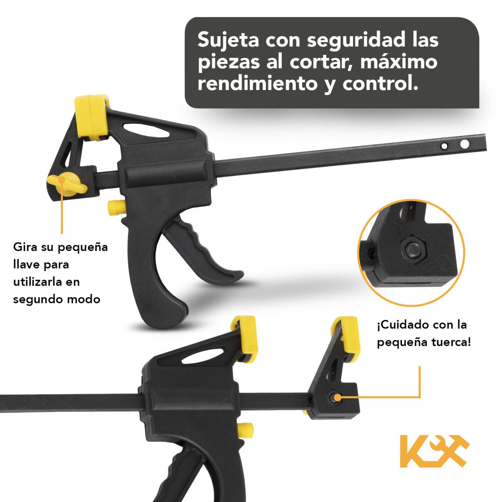 Prensa Sargento 4 In Ajuste Rapido Doble Uso De Carpinteria 