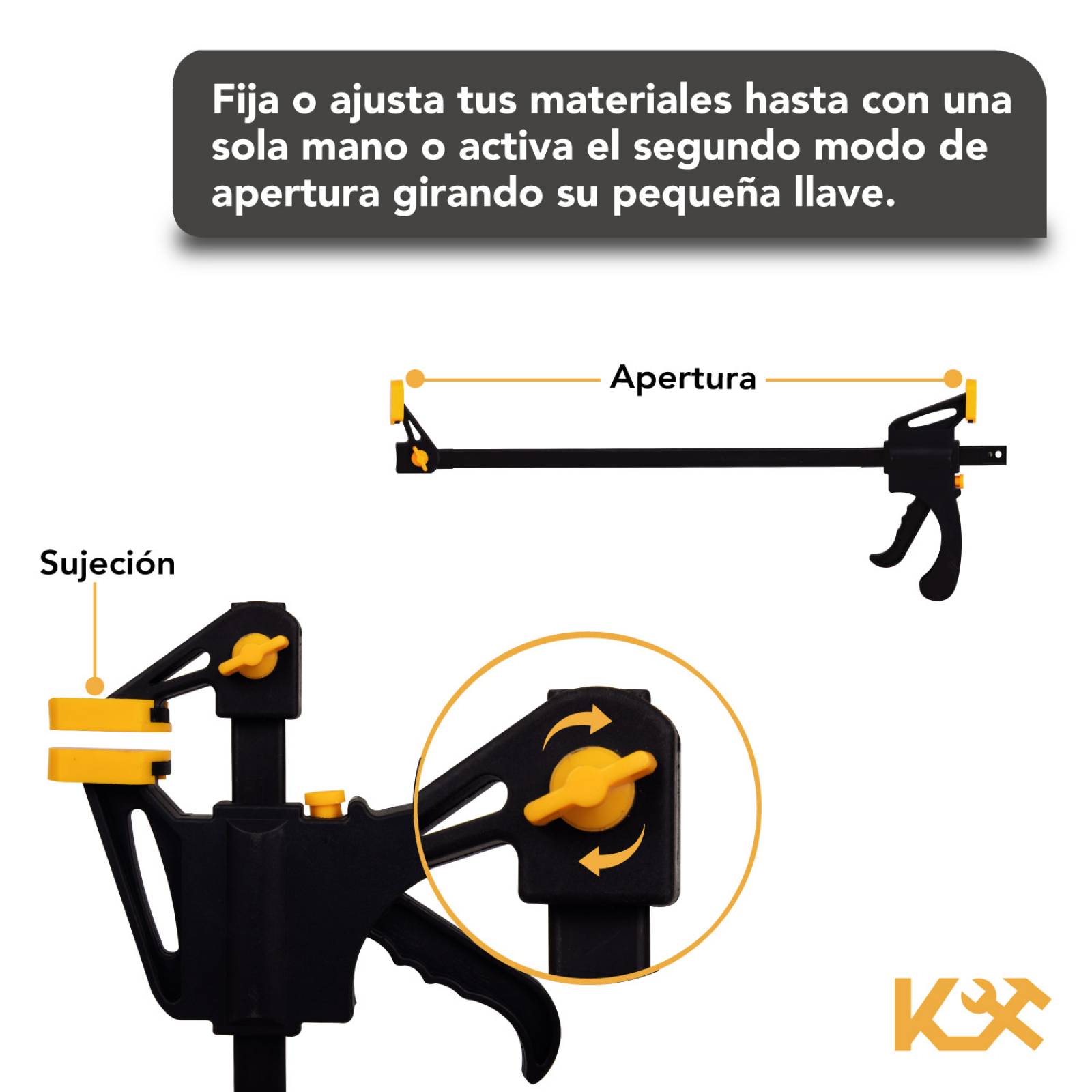 Prensa Sargento 12 In Ajuste Rapido Doble Uso De Carpinteria 