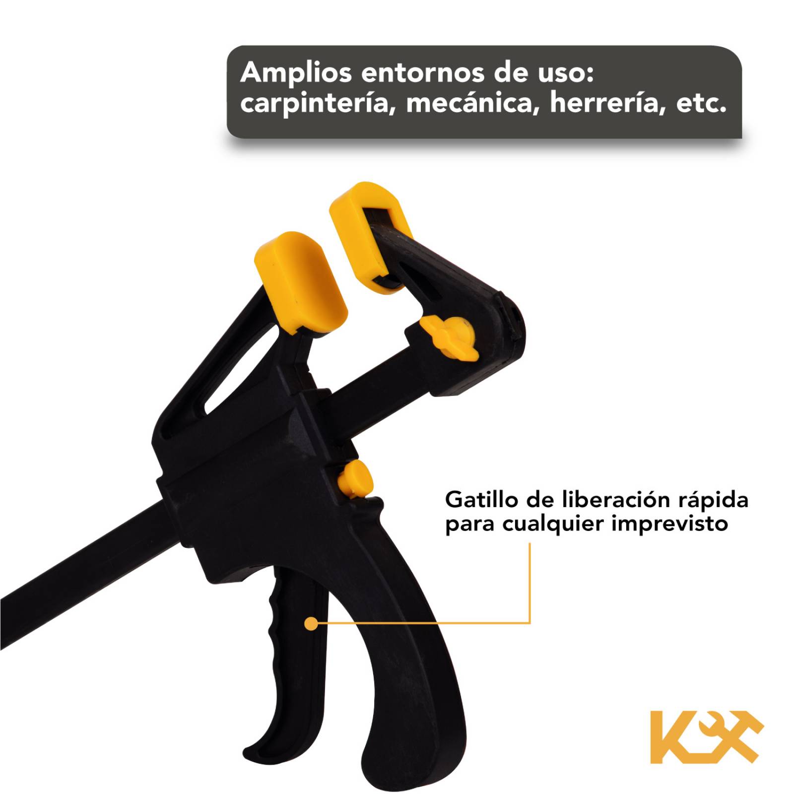 Prensa Sargento 12 In Ajuste Rapido Doble Uso De Carpinteria 