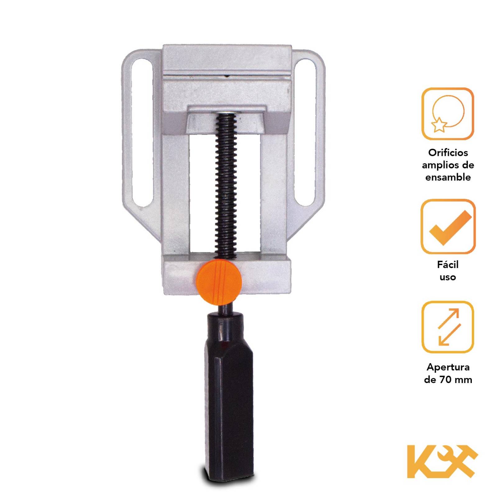 Prensa Morsa Plana Banco 70 Mm Agarre Rapido 4 Apoyos Madera 