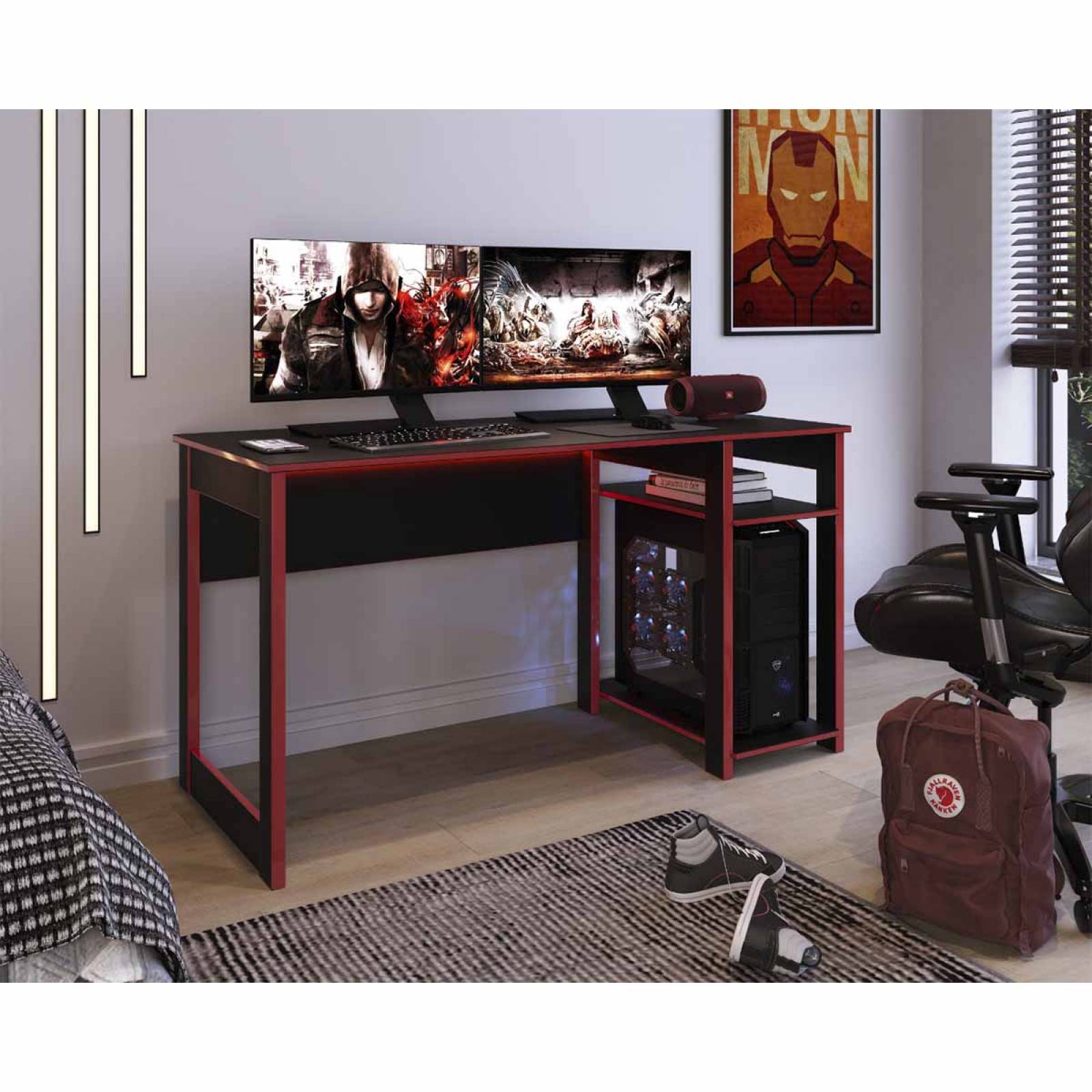 Mesa Escritorio Gamer Mueble Juvenil De Computadora Moderno 