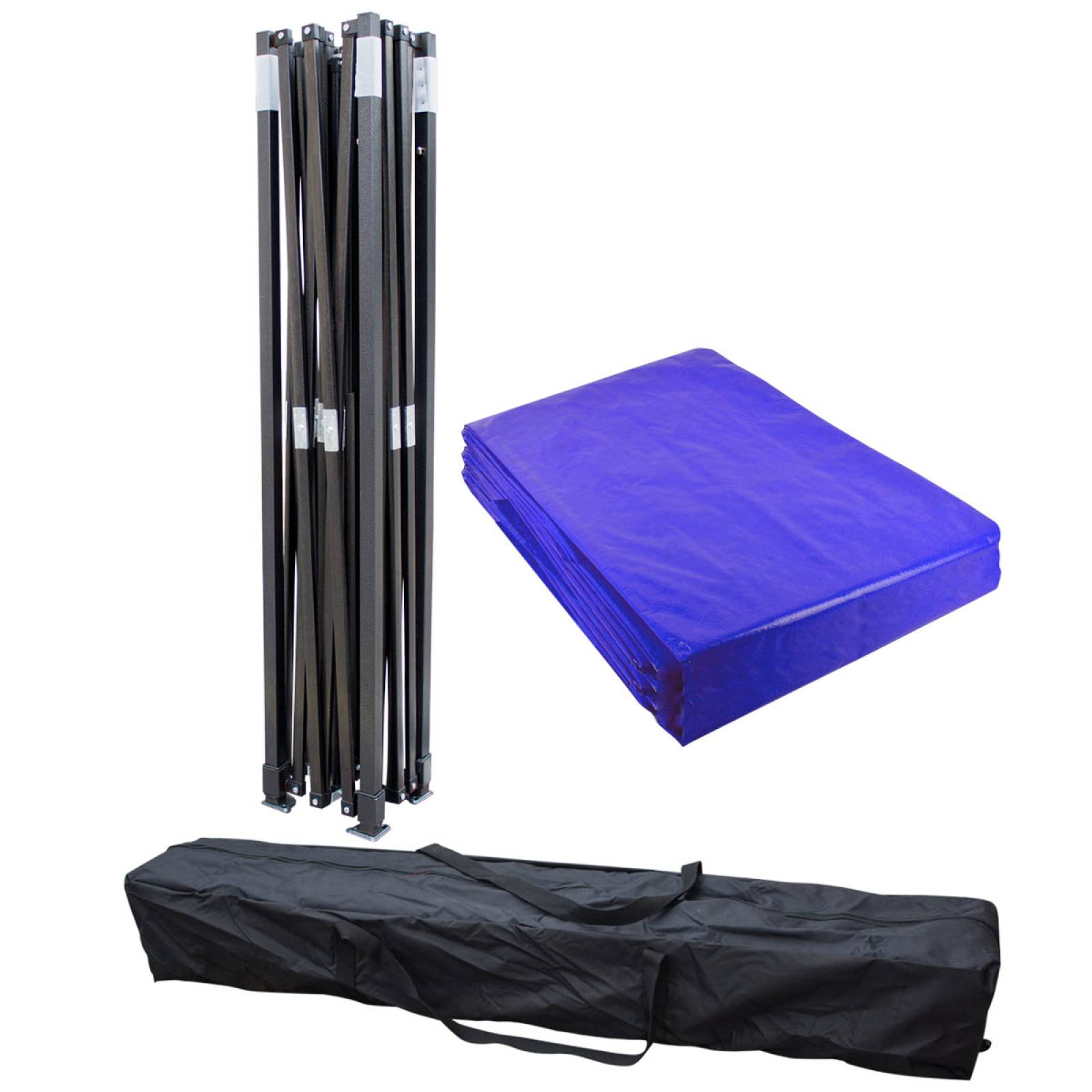 Toldo Carpa Impermeable Plegable Acero 2x2 M Blanco Bolsa Azul