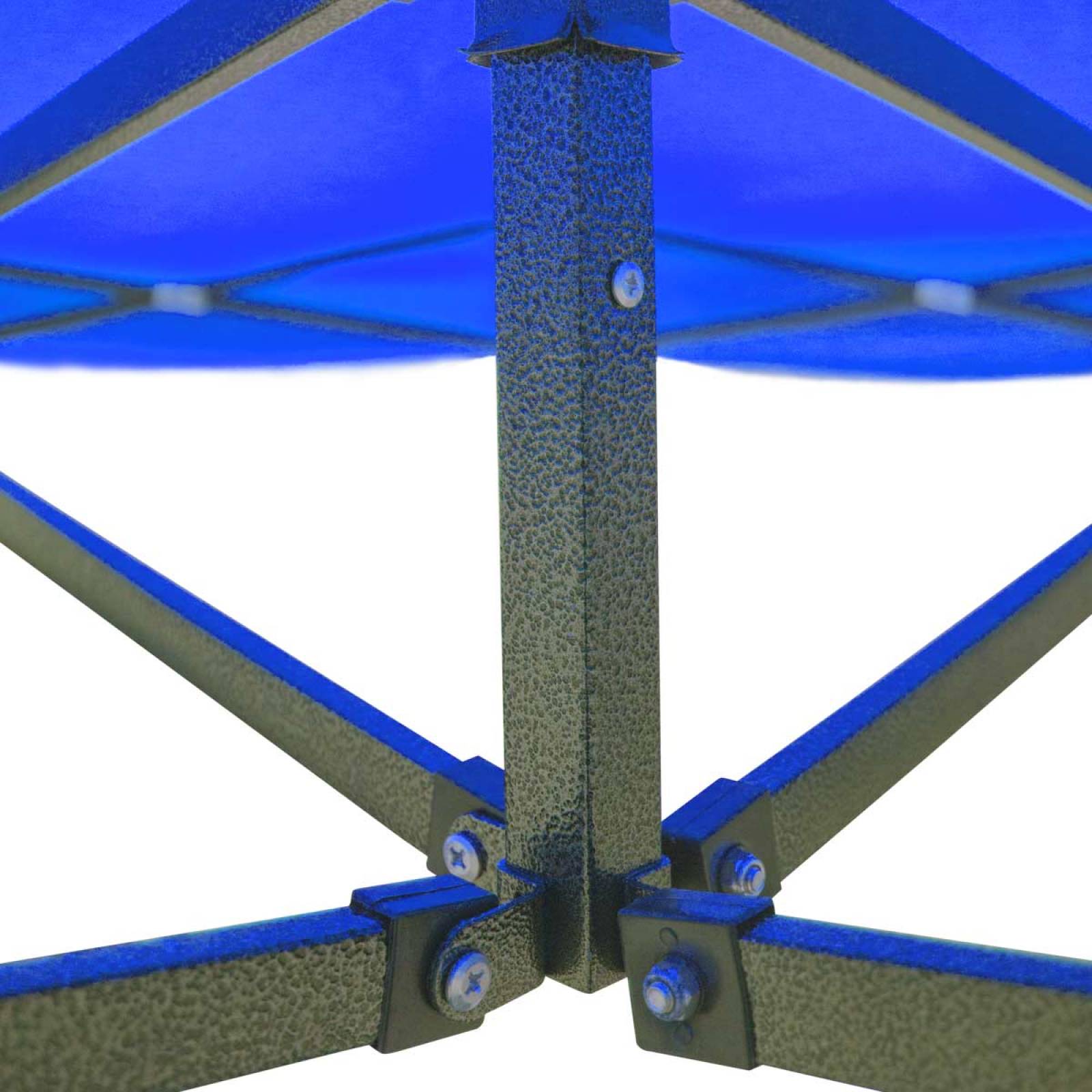 Toldo Carpa Impermeable Plegable Acero 2x2 M Blanco Bolsa Azul