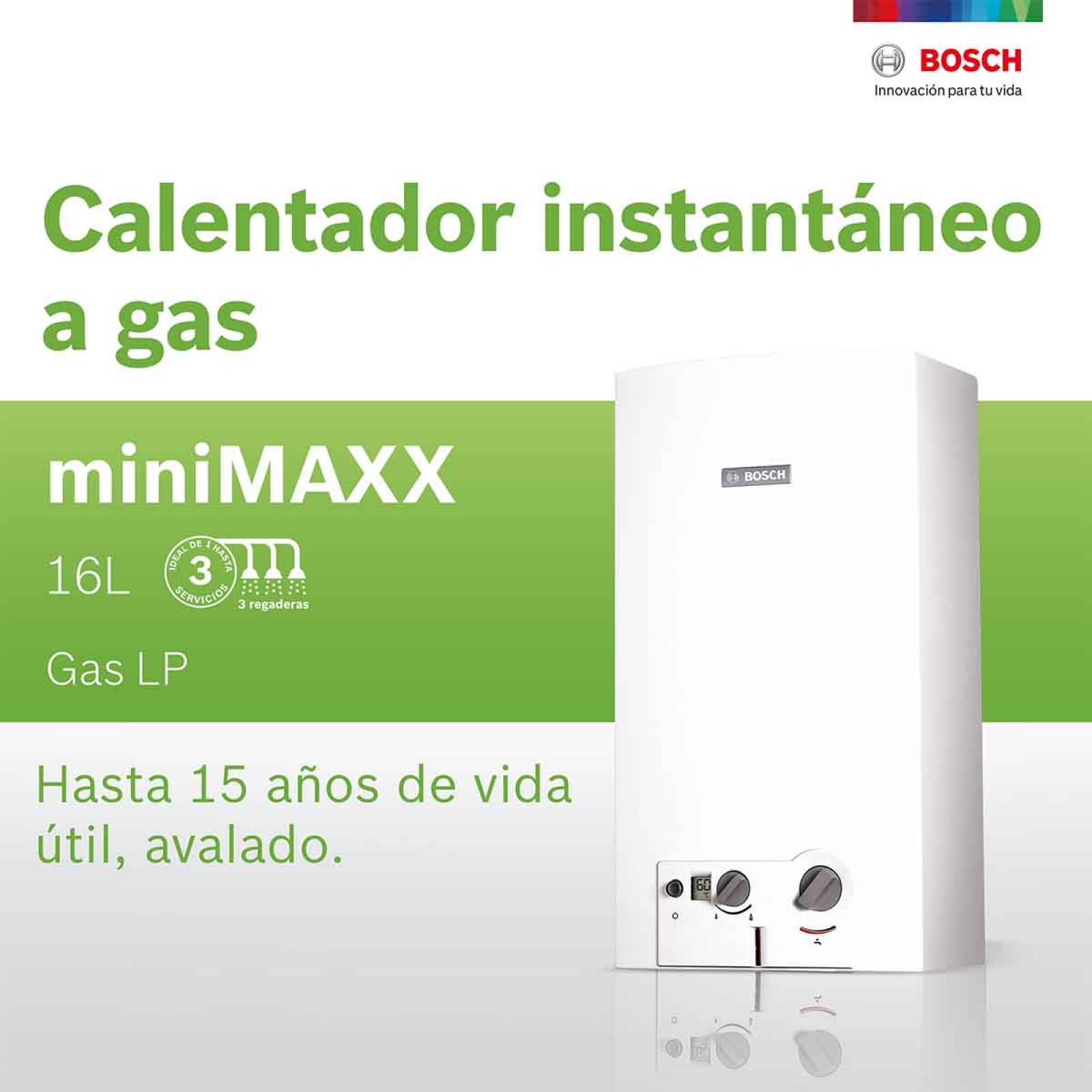 Calentador Instantaneo 3 Servicios Gas Lp 16l Minimaxx Bosch