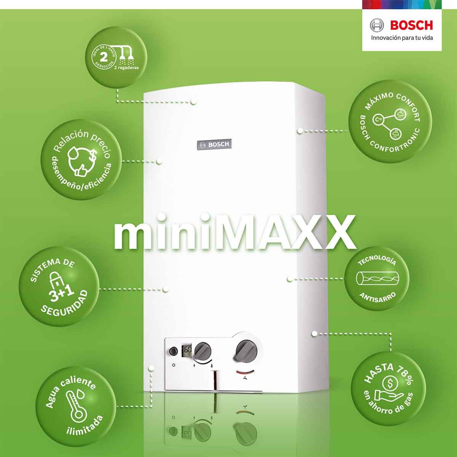 Calentador Instantaneo 3 Servicios Gas Lp 16l Minimaxx Bosch