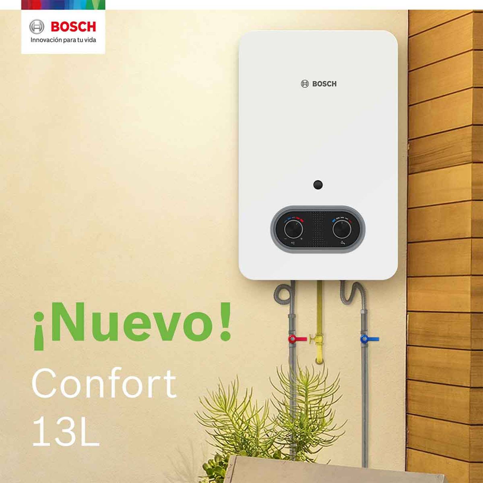 Calentador Instantaneo 2 Servicios Gas Nat 13l Confort Bosch 