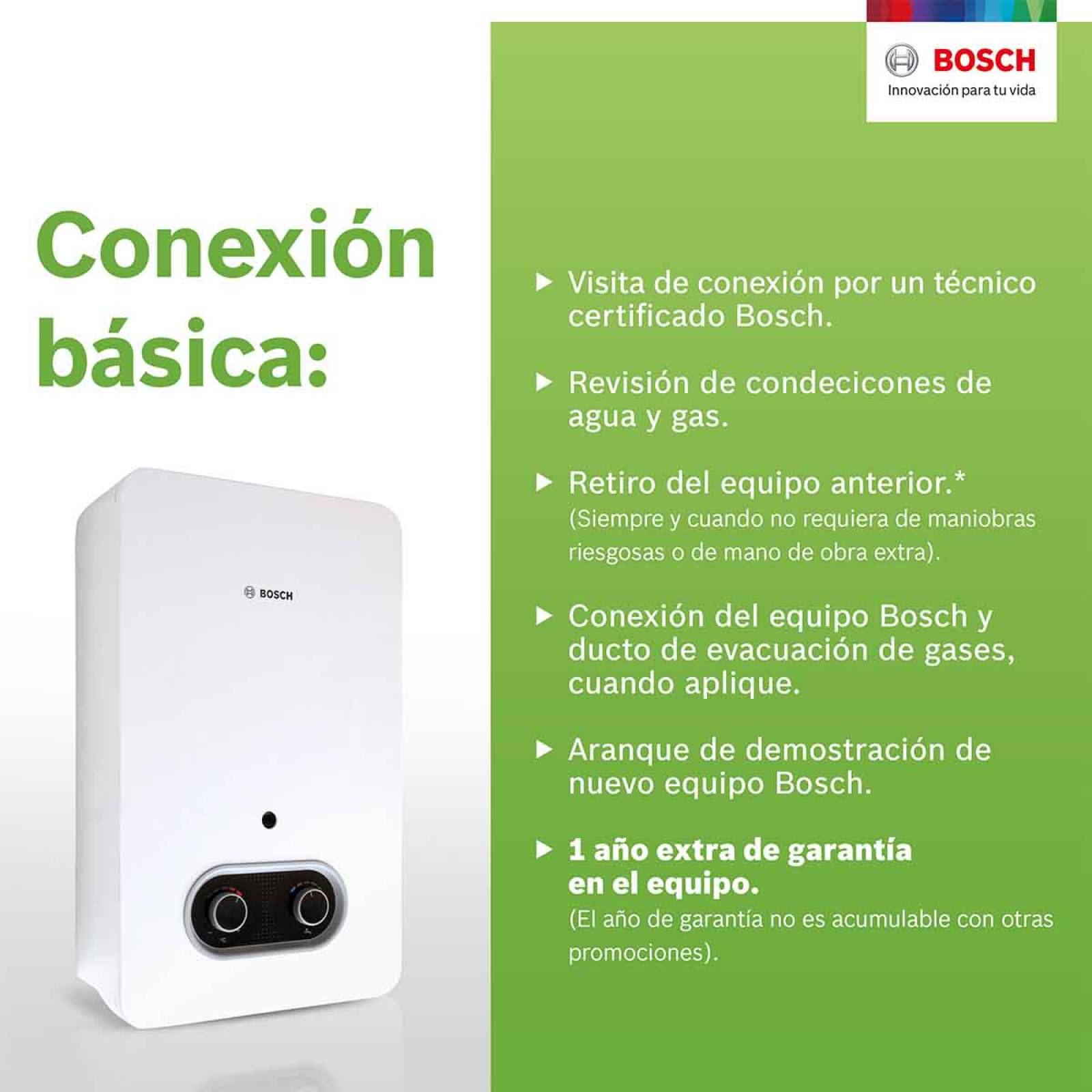 Calentador Instantaneo 2 Servicios Gas Nat 13l Confort Bosch 