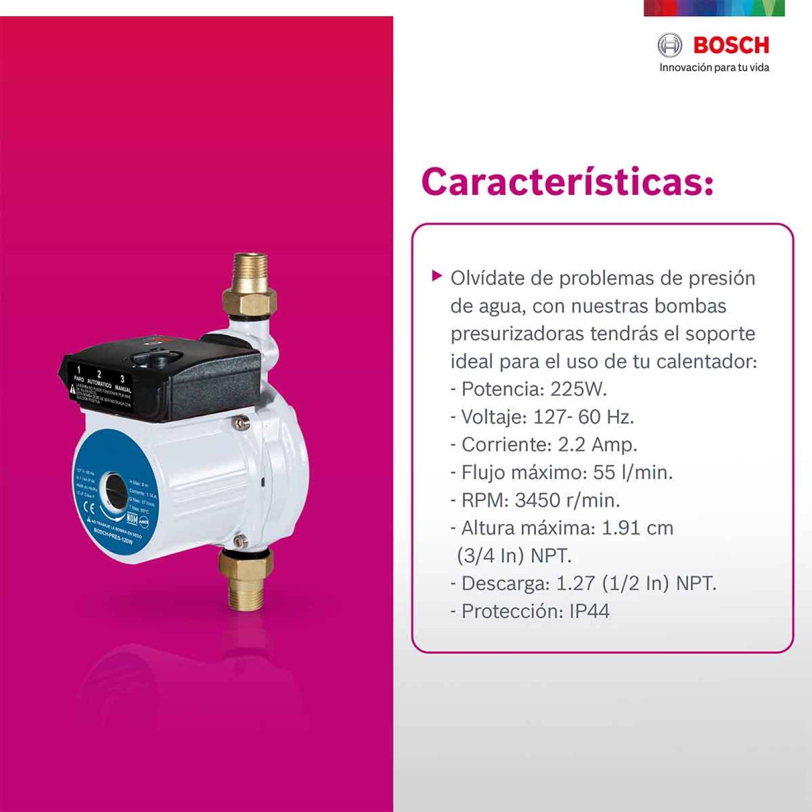 Bomba Presurizadora 120 Kw 2 Servicios Para Calentador Bosch