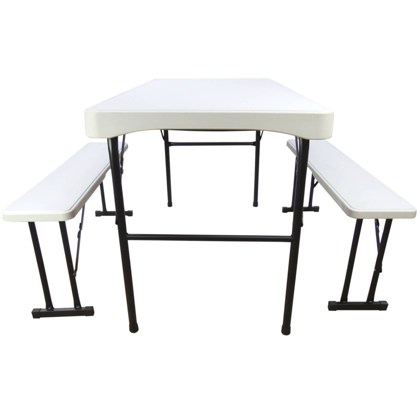 Mesa Plegable 105cm Rectangular + Bancos Portafolio Picnic