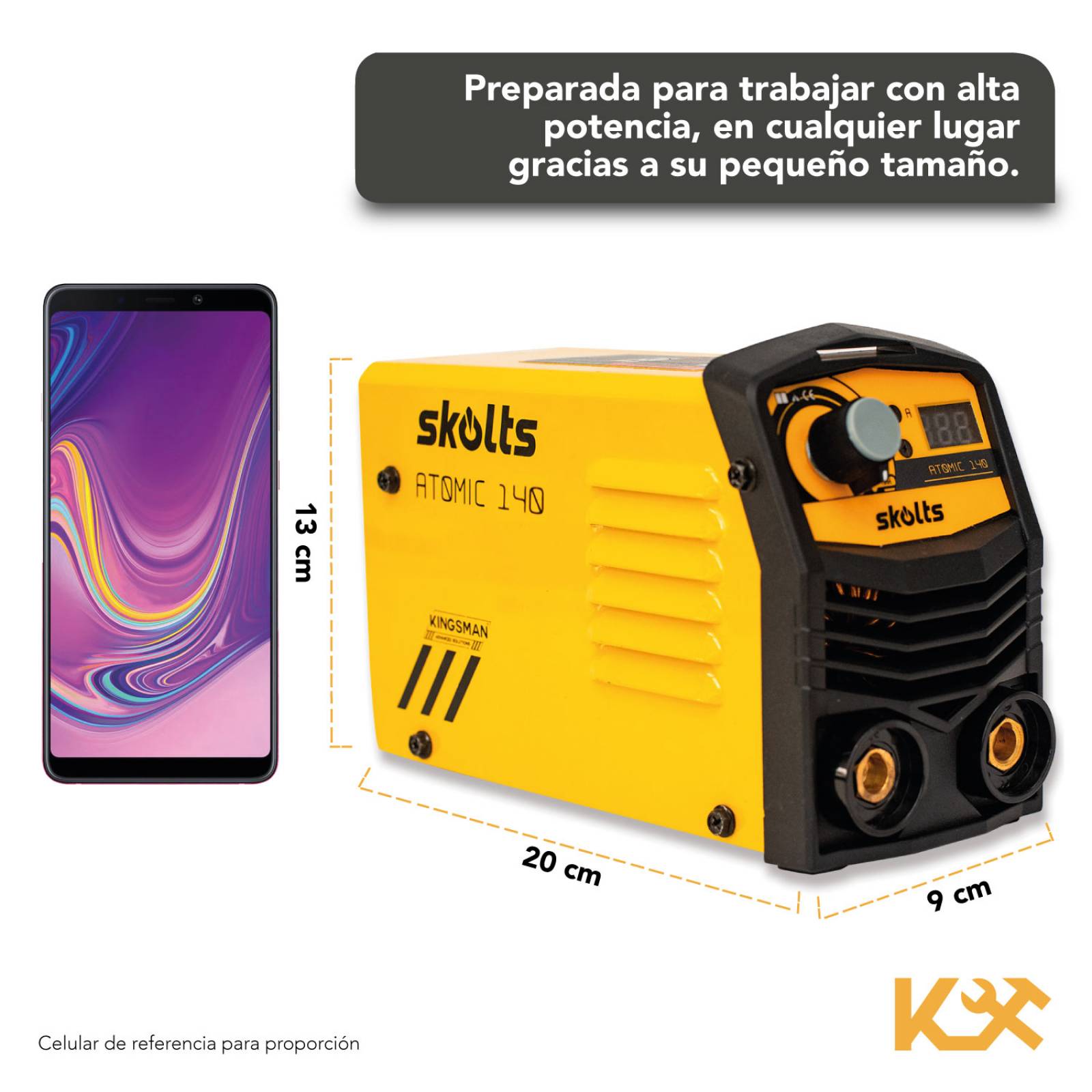 Soldadora Inverter 110v 140 amp Skolts Atomic Mini 140 Plus Kingsman 