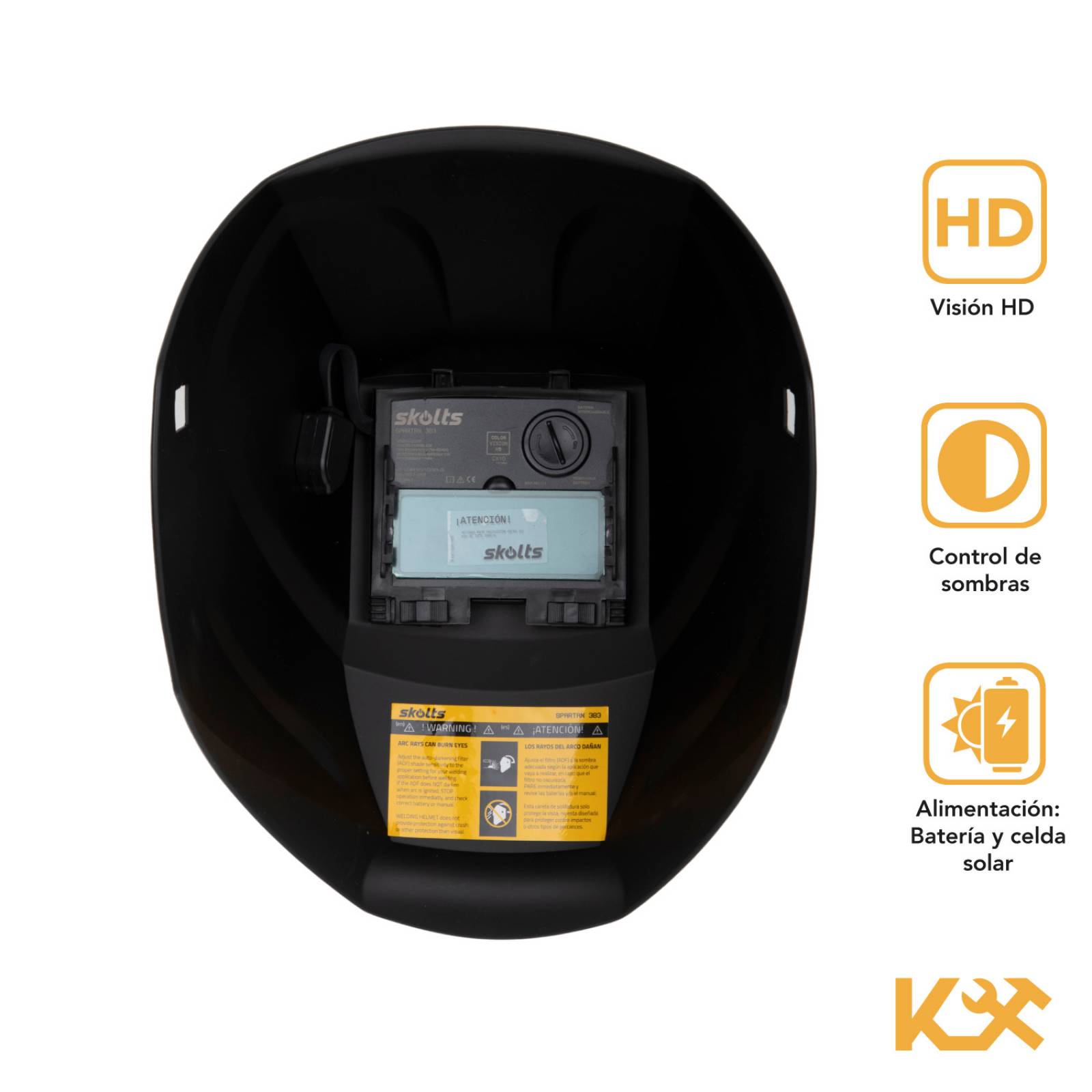 Careta Electronica Automatica Soldar Vision Hd Bateria Solar 