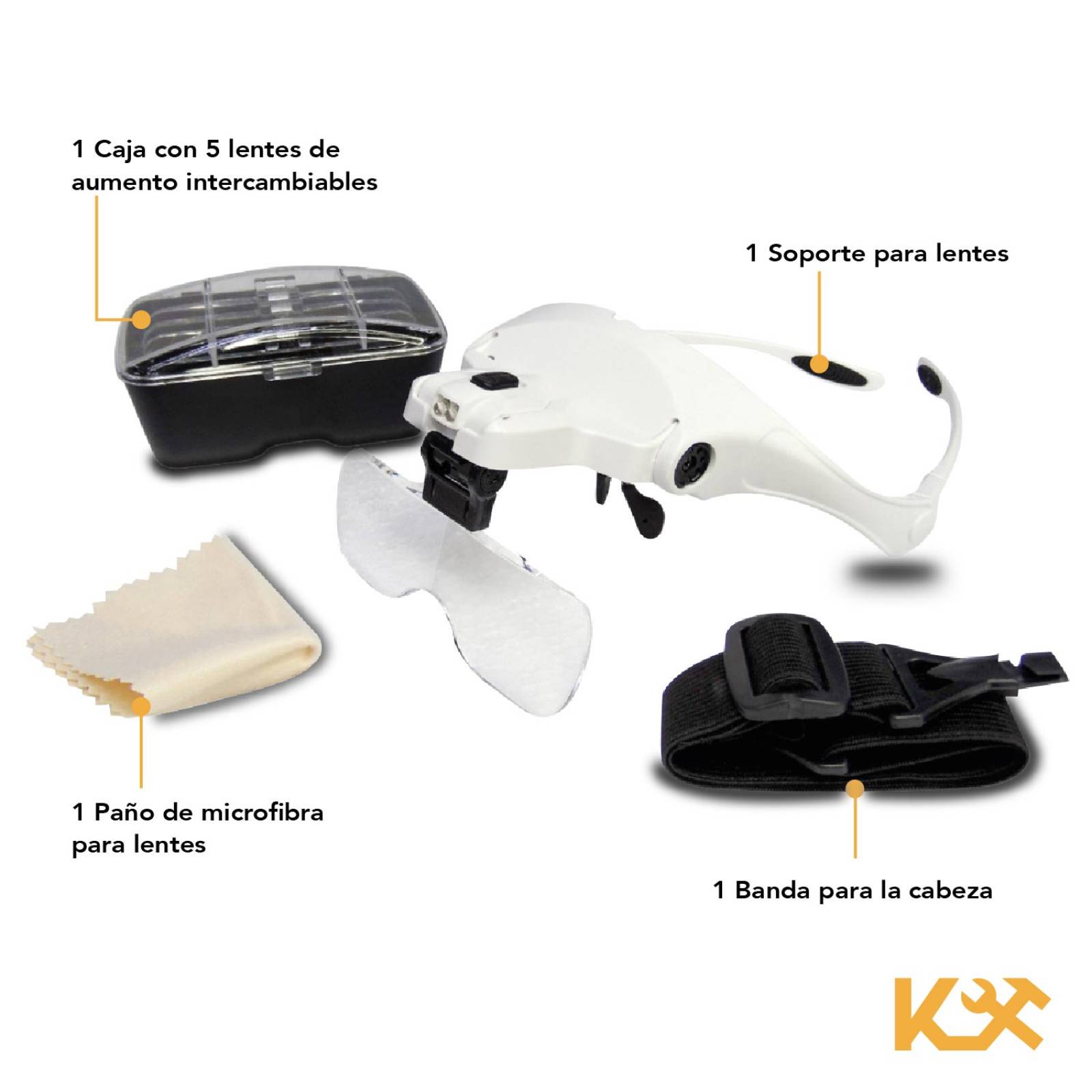 Lupa Optovisor Con Luz Led Para Doctor O Joyero 1.2x A 3.5x 