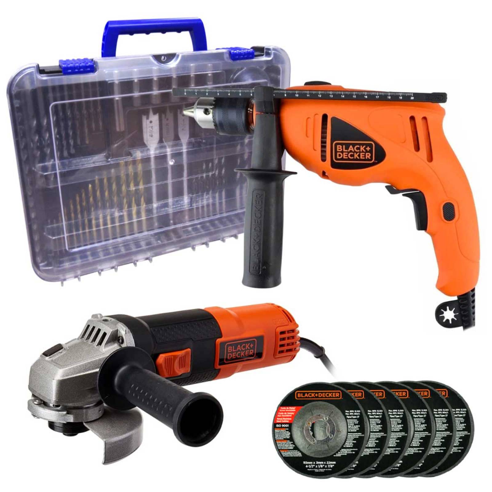 Combo Taladro Rotomartillo HD500 + Juego de Brocas y Accesorios 300234 + Esmeril G720P