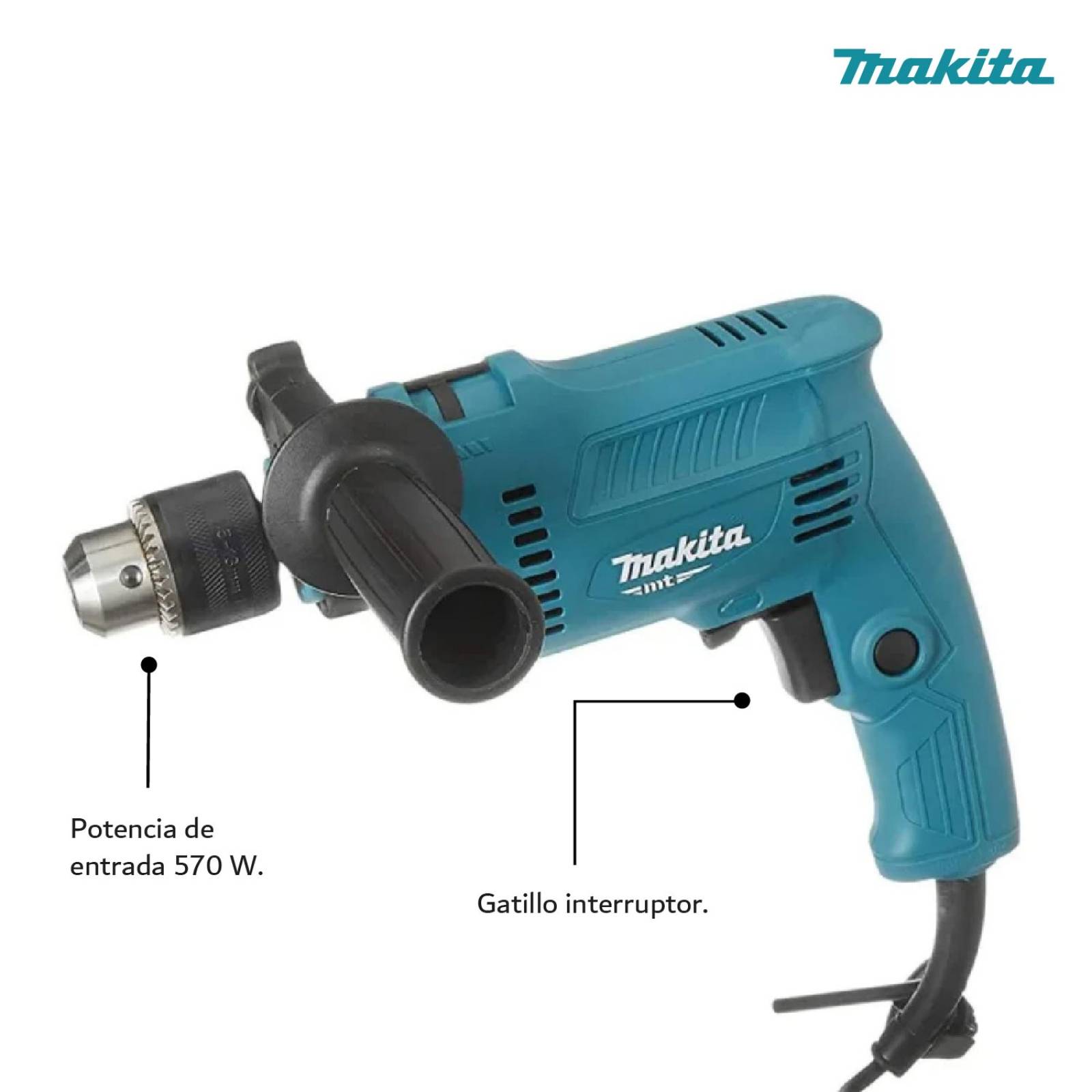 Rotomartillo 5/8 Taladro Electrico Vel Var Reversible Makita 
