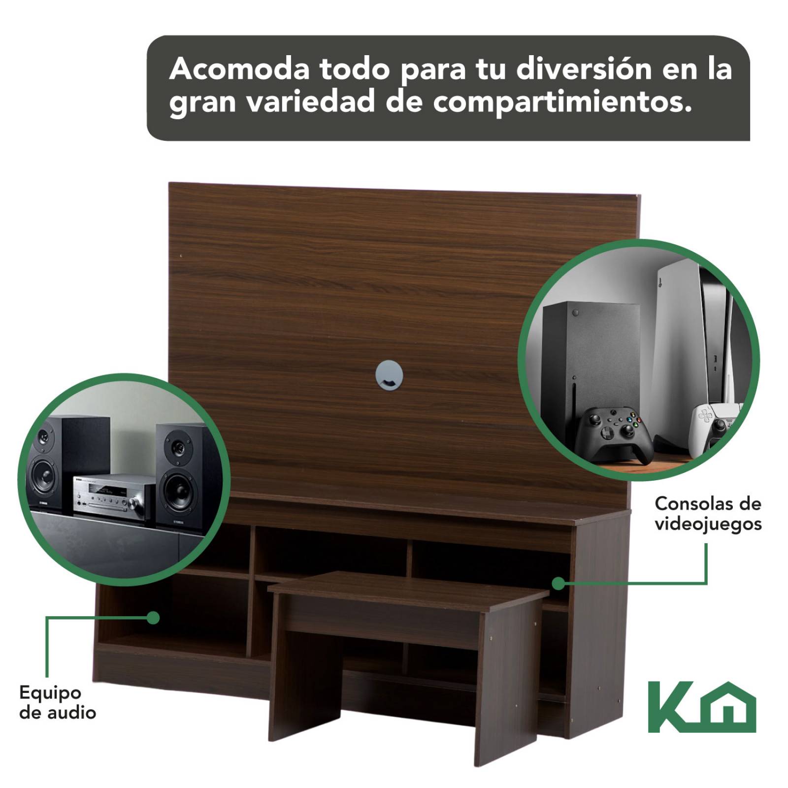 Mueble Para Tv Modular Repisas + Mesa De Centro Juego Sala 