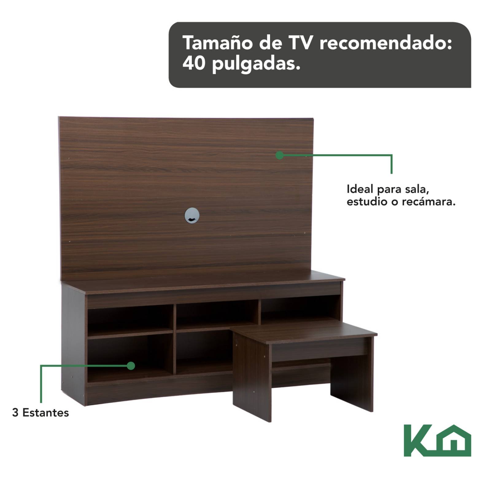 Mueble Para Tv Modular Repisas + Mesa De Centro Juego Sala 