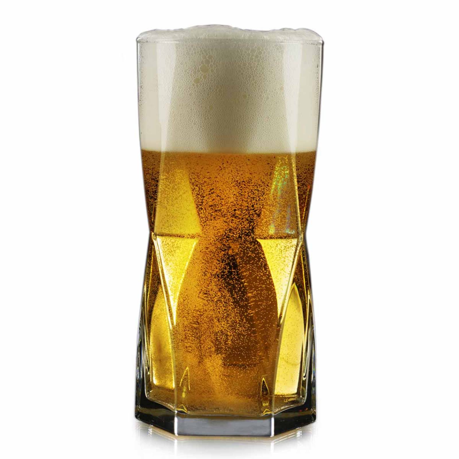 Juego Vasos Vidrio Rombus Hb Kit 12 Pzas 376 Ml Beber Crisa 